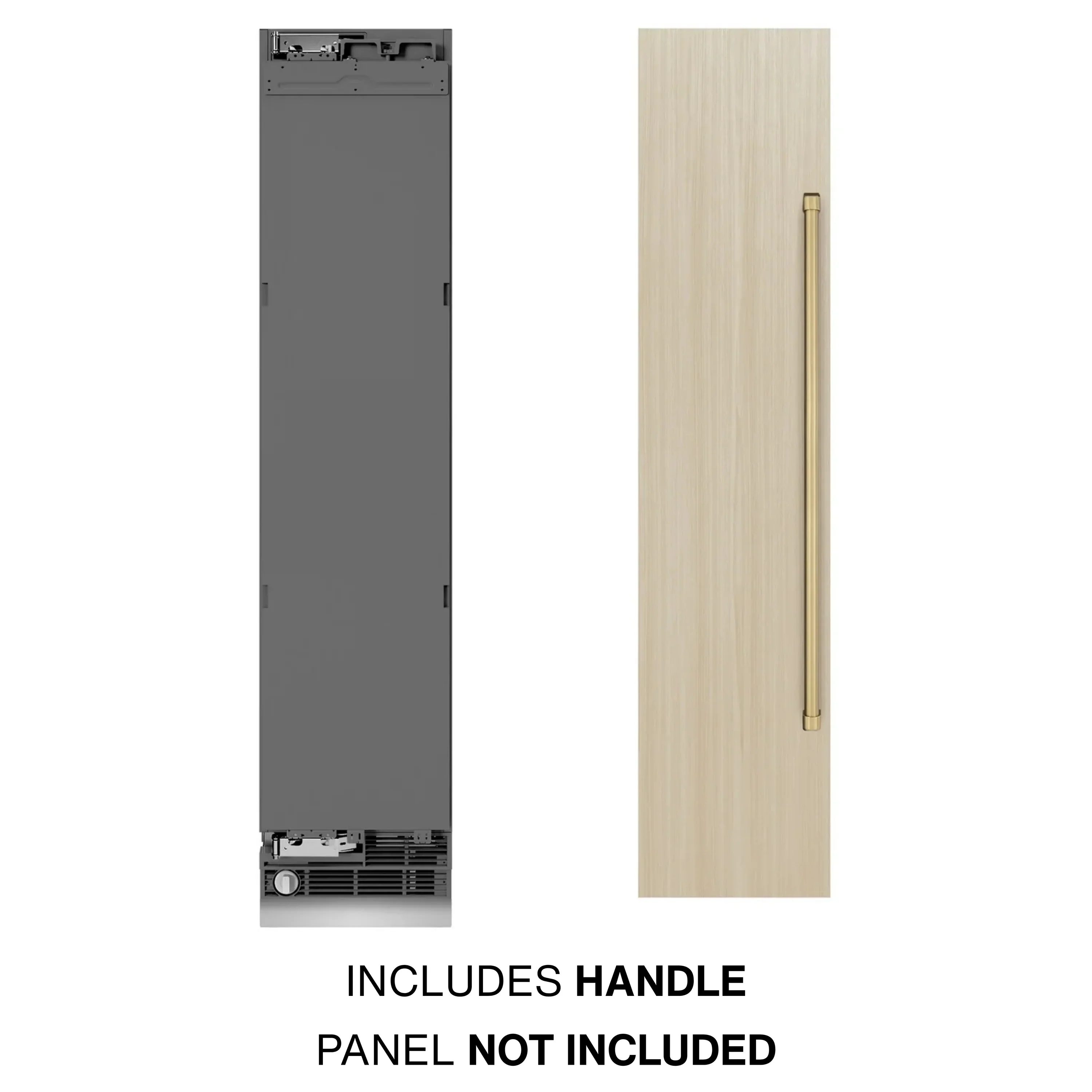 ZLINE Autograph Edition 18-Inch 8.6 Cu. Ft. Panel Ready Left Hinge Column Freezer with Graphite Gray Interior and Champagne Bronze Accents (RBCFVLZ-18-CB) - Image 2