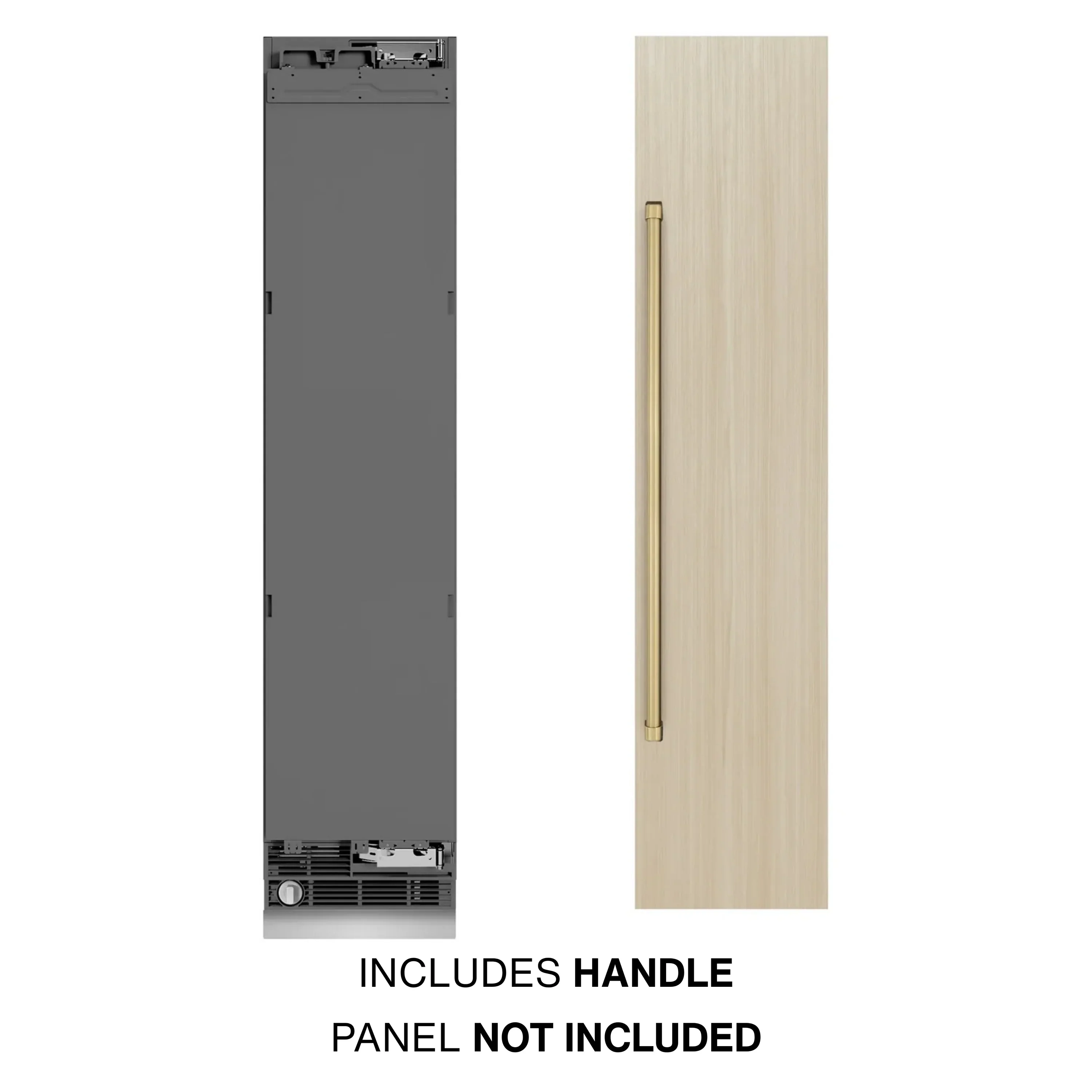 ZLINE Autograph Edition 18-Inch 8.6 Cu. Ft. Panel Ready Right Hinge Column Freezer with Graphite Gray Interior and Champagne Bronze Accents (RBCFVRZ-18-CB) - Image 2