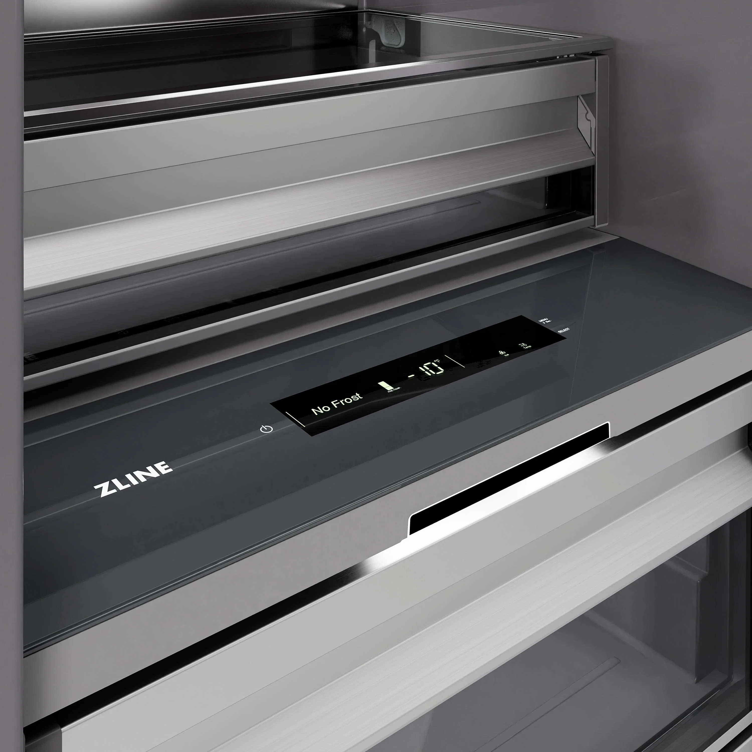 ZLINE Autograph Edition 18-Inch 8.6 Cu. Ft. Panel Ready Right Hinge Column Freezer with Graphite Gray Interior and Polished Gold Accents (RBCFVRZ-18-G) - Image 10