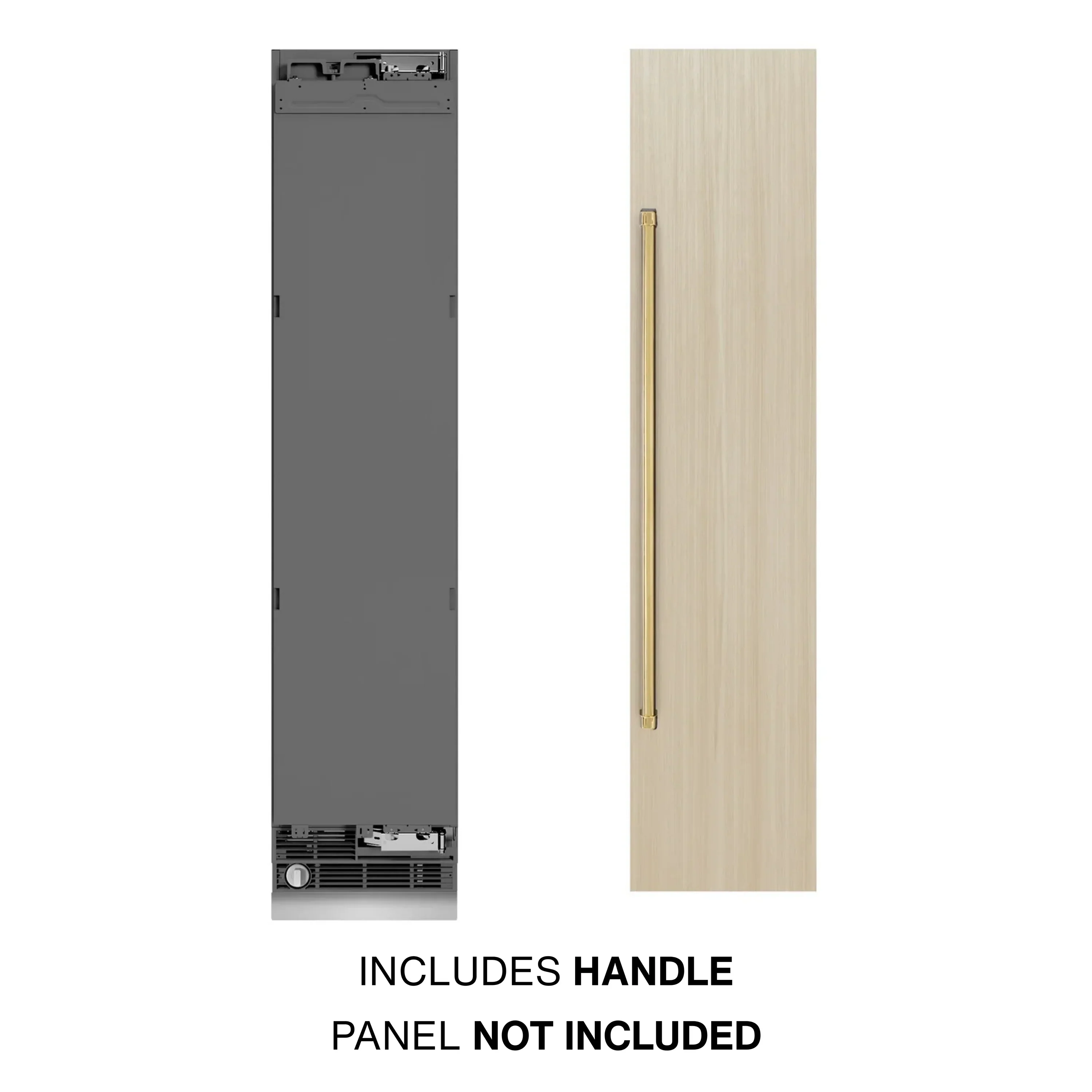 ZLINE Autograph Edition 18-Inch 8.6 Cu. Ft. Panel Ready Right Hinge Column Freezer with Graphite Gray Interior and Polished Gold Accents (RBCFVRZ-18-G) - Image 2