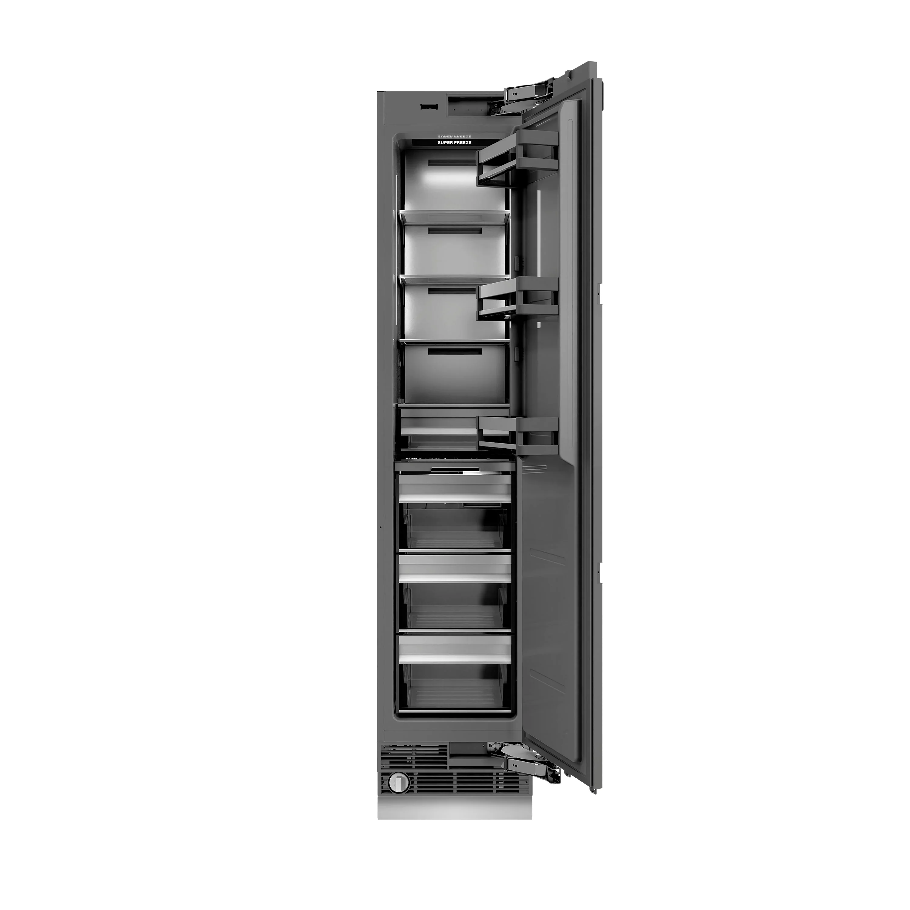 ZLINE Autograph Edition 18-Inch 8.6 Cu. Ft. Panel Ready Right Hinge Column Freezer with Graphite Gray Interior and Polished Gold Accents (RBCFVRZ-18-G) - Image 4