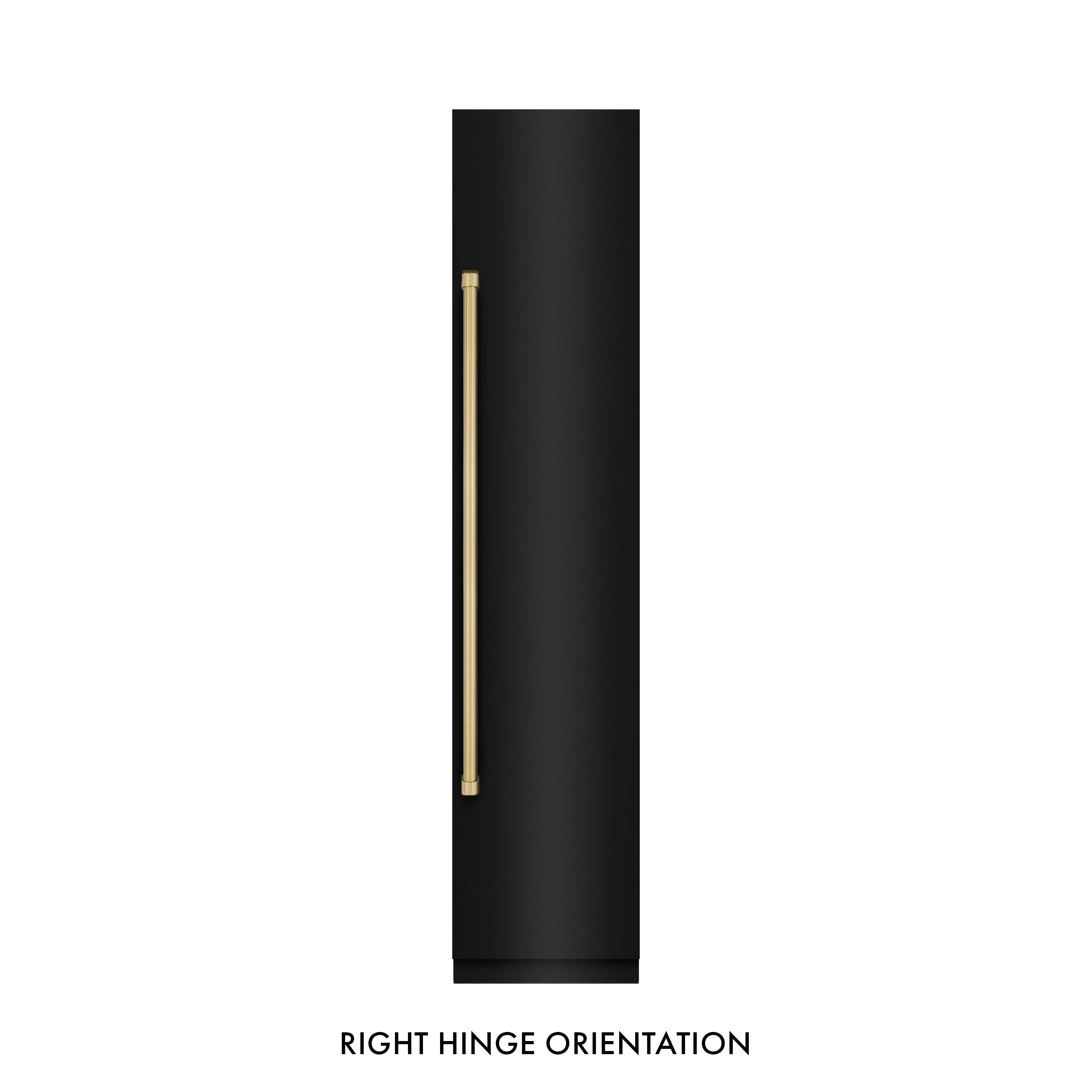 ZLINE Autograph Edition 18-Inch 8.6 Cu. Ft. Right Hinge Column Freezer in Black Stainless Steel with Graphite Gray Interior and Champagne Bronze Accents (RCFVRZ-BS-18-CB) - Image 4