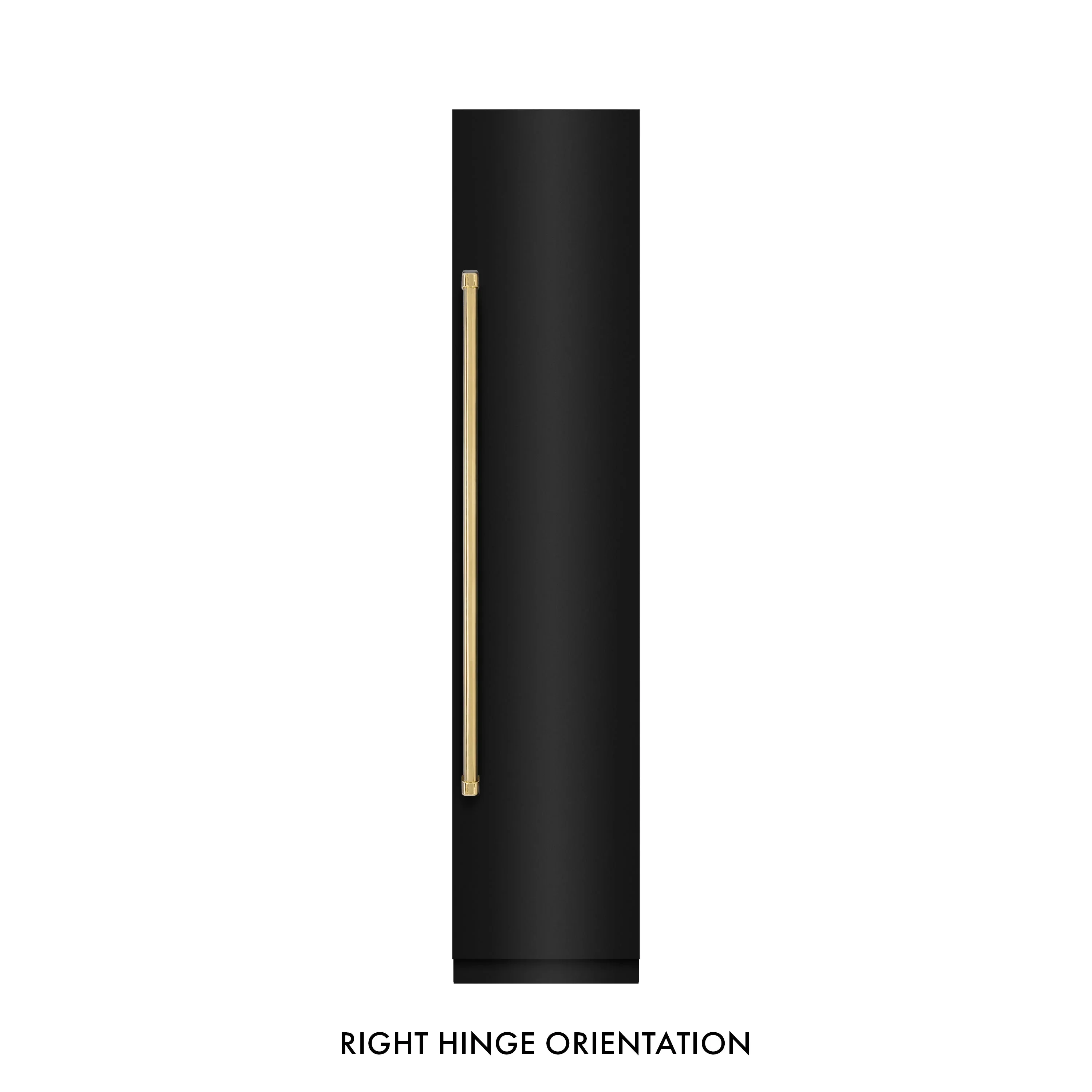 ZLINE Autograph Edition 18-Inch 8.6 Cu. Ft. Right Hinge Column Freezer in Black Stainless Steel with Graphite Gray Interior and Polished Gold Accents (RCFVRZ-BS-18-G) - Image 4