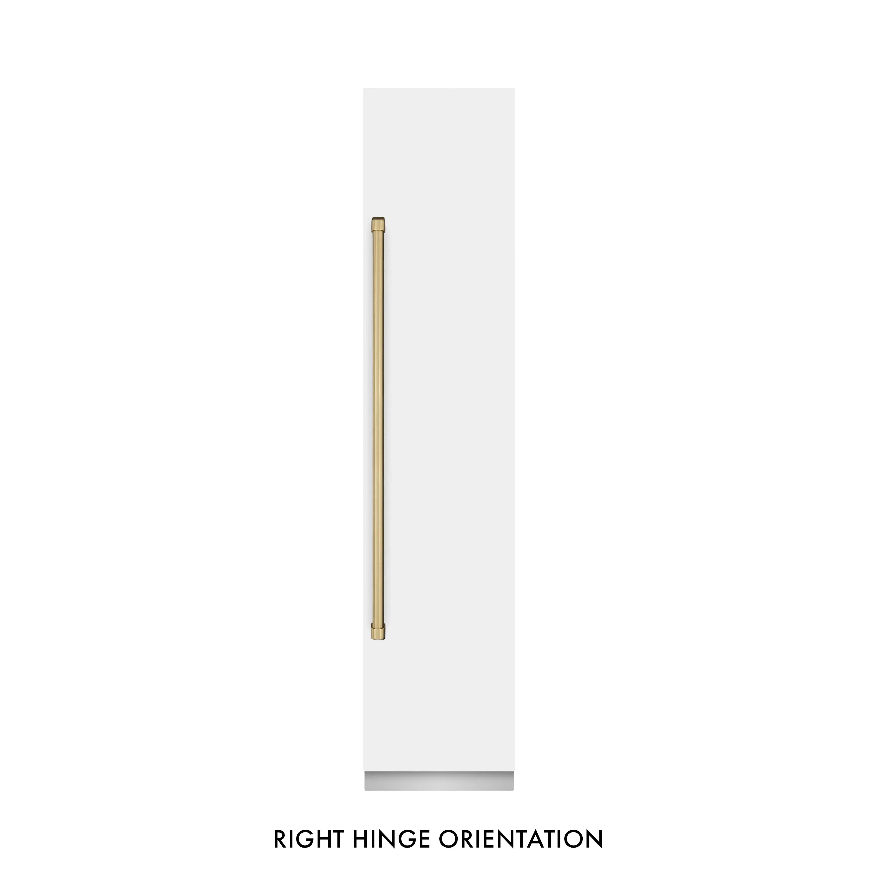 ZLINE Autograph Edition 18-Inch 8.6 Cu. Ft. Right Hinge Column Freezer in White Matte with Graphite Gray Interior and Champagne Bronze Accents (RCFVRZ-WM-18-CB) - Image 4