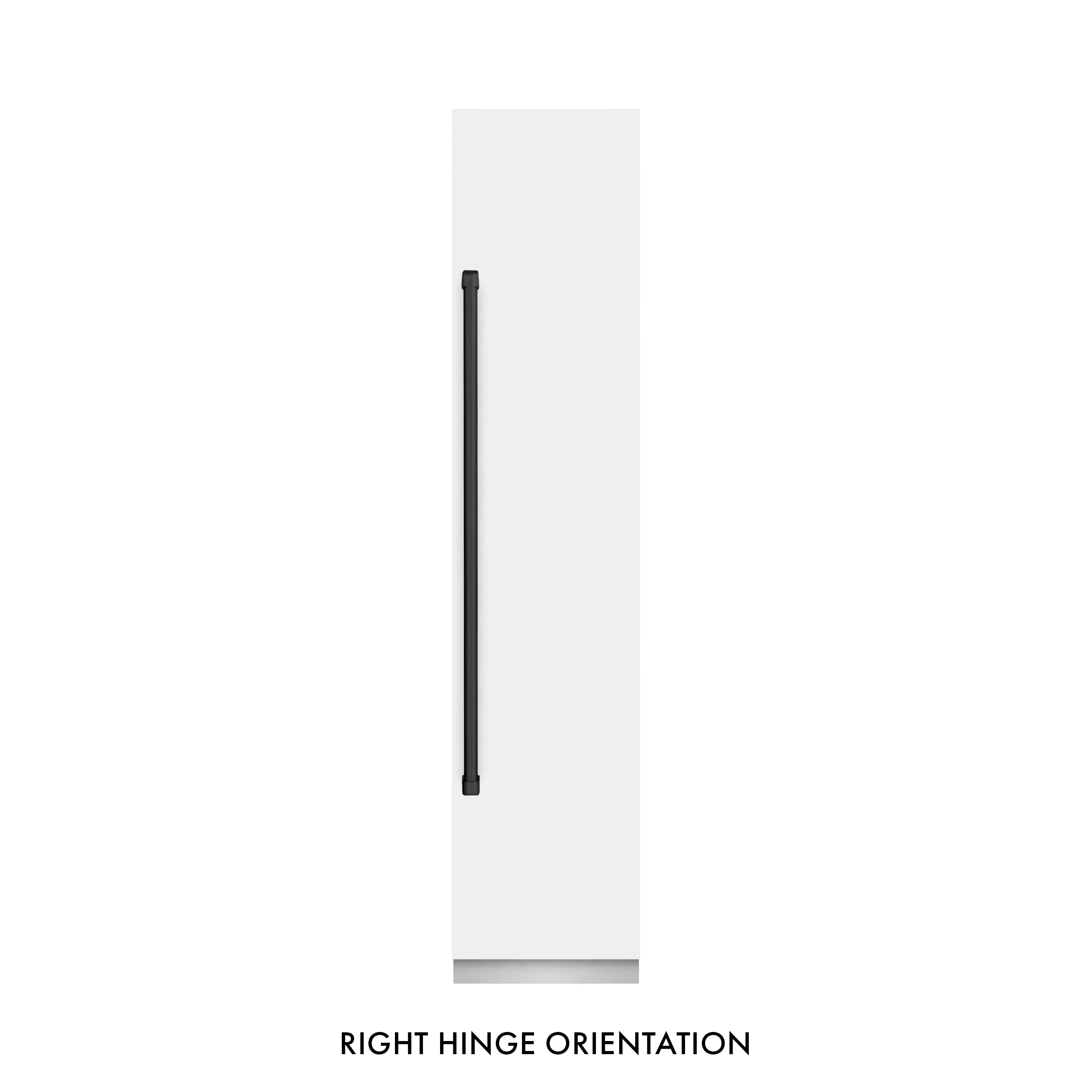 ZLINE Autograph Edition 18-Inch 8.6 Cu. Ft. Right Hinge Column Freezer in White Matte with Graphite Gray Interior and Matte Black Accents (RCFVRZ-WM-18-MB) - Image 2