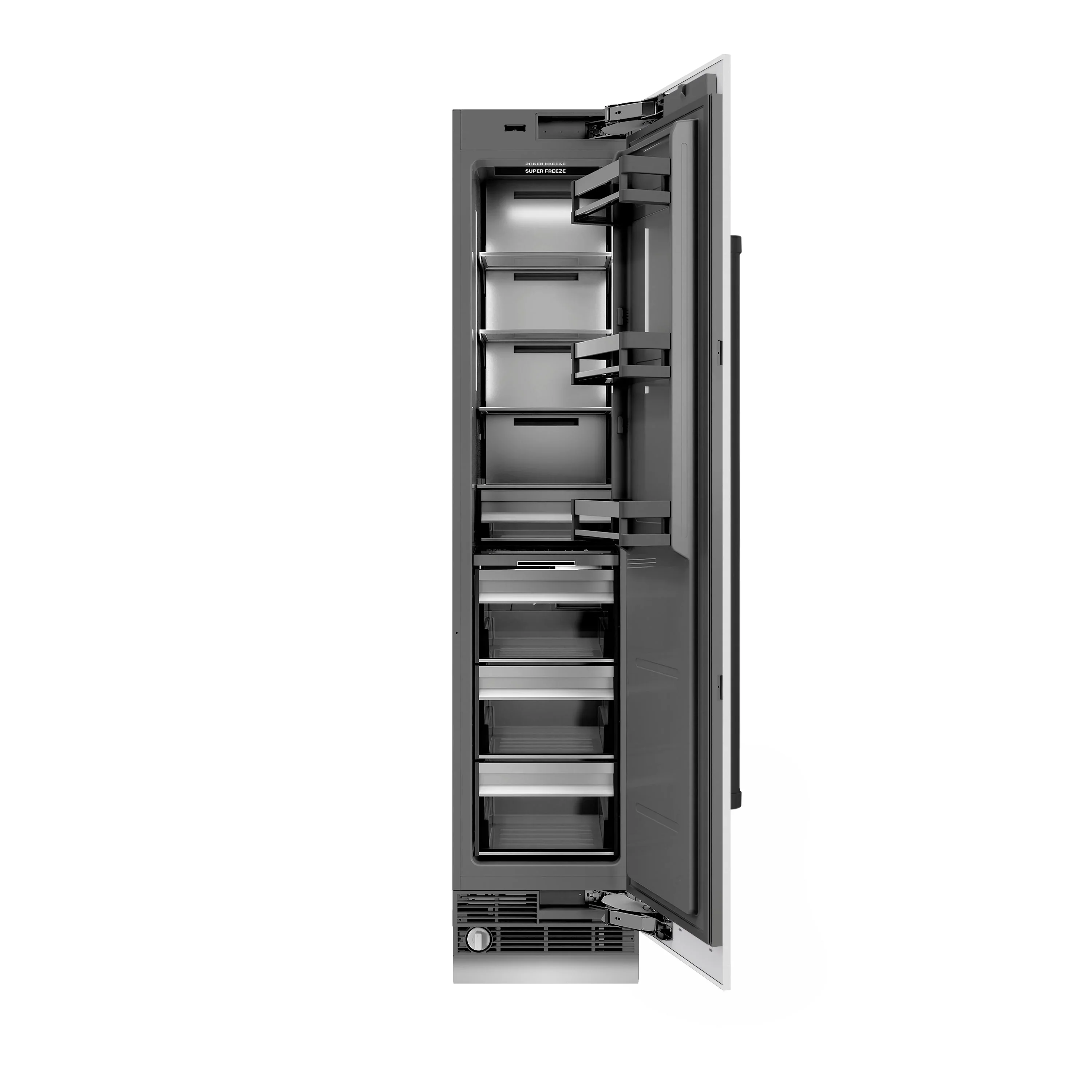 ZLINE Autograph Edition 18-Inch 8.6 Cu. Ft. Right Hinge Column Freezer in White Matte with Graphite Gray Interior and Matte Black Accents (RCFVRZ-WM-18-MB) - Image 3