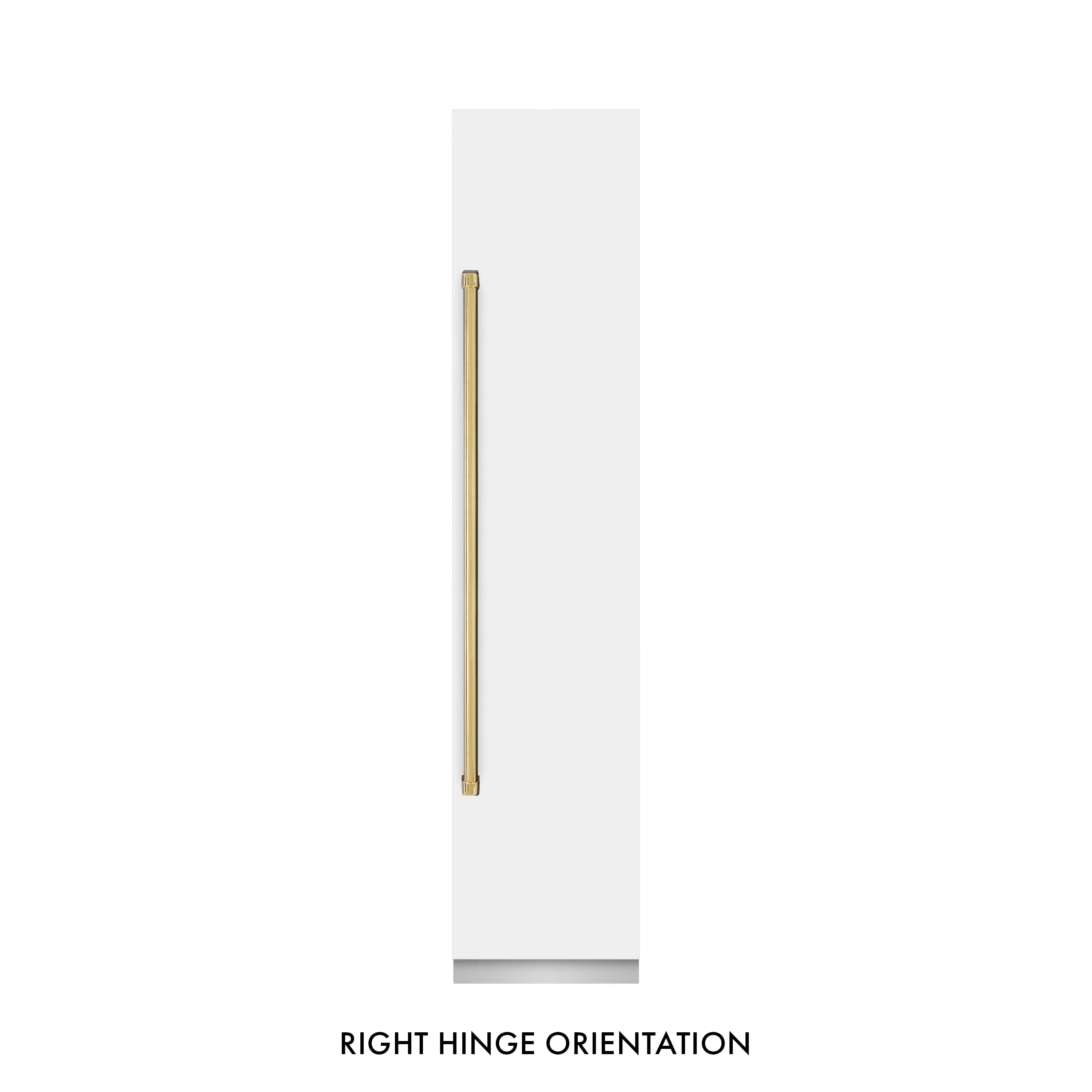 ZLINE Autograph Edition 18-Inch 8.6 Cu. Ft. Right Hinge Column Freezer in White Matte with Graphite Gray Interior and Polished Gold Accents (RCFVRZ-WM-18-G) - Image 3