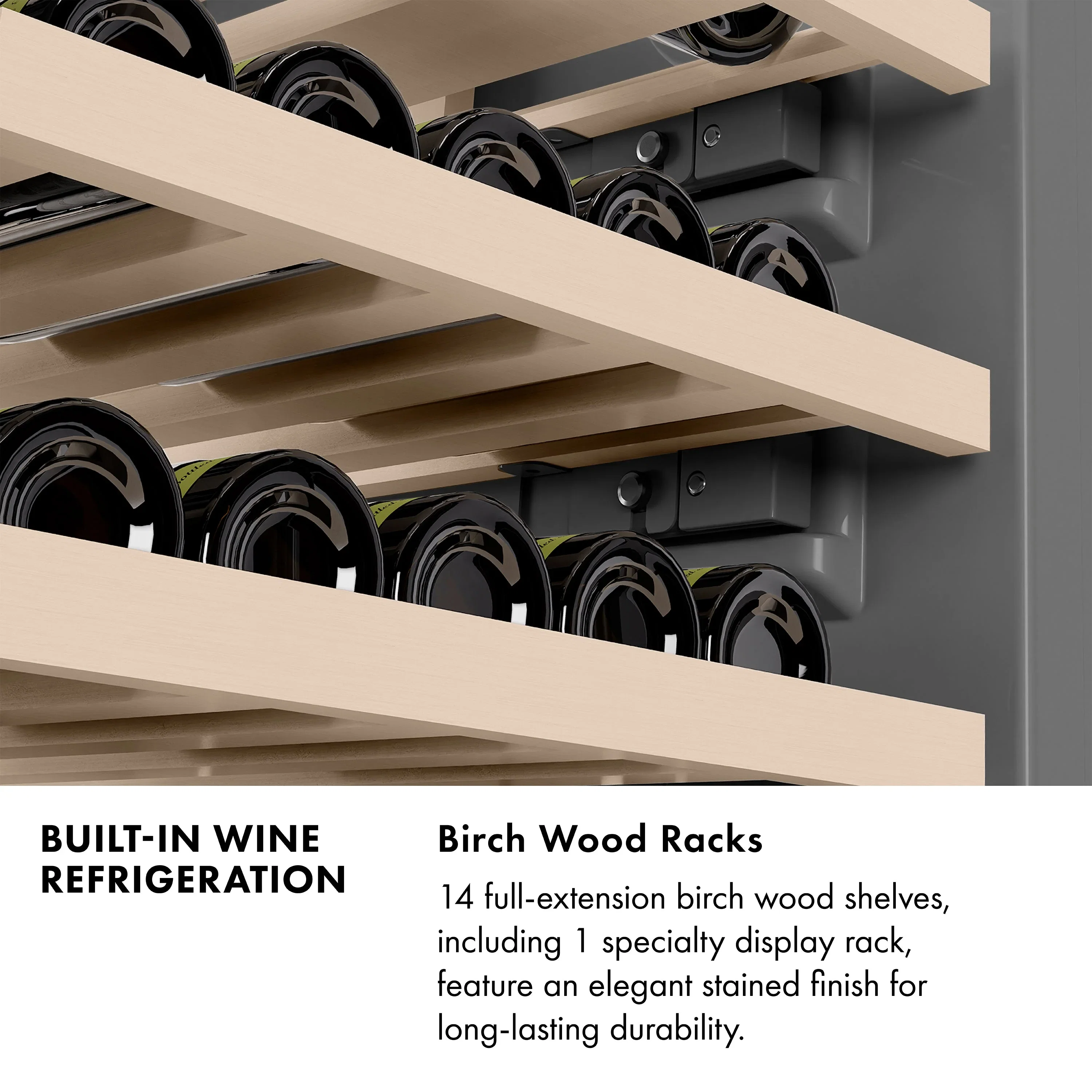 ZLINE Autograph Edition 18-Inch 9.0 Cu. Ft. Triple Zone 68 Bottle Right Hinge Column Wine Cooler in Black Stainless Steel with Champagne Bronze Accents (RCWVRZ-BS-18-CB) - Image 11
