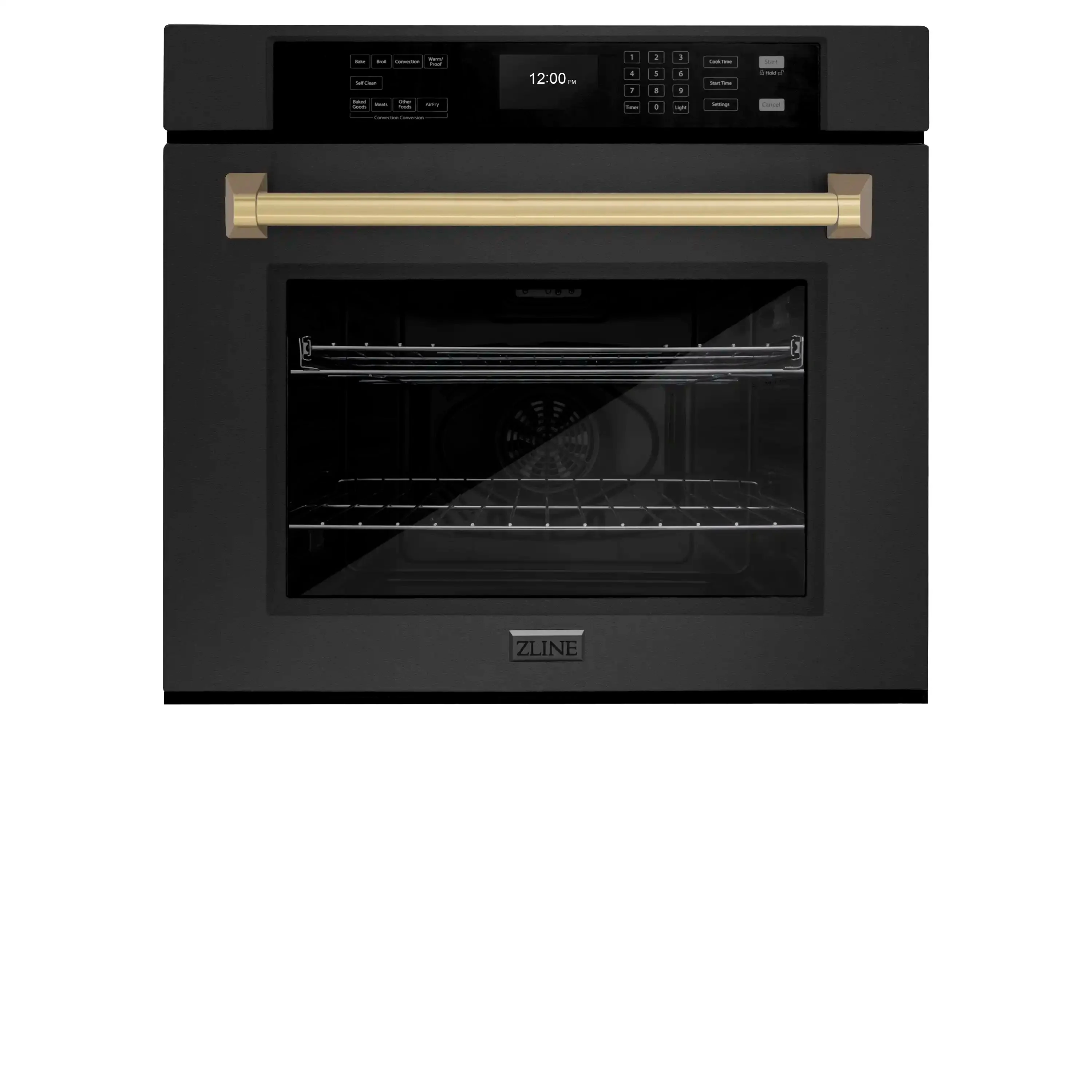 ZLINE Autograph Edition 2-Piece Appliance Package - 30-Inch Single Wall Oven with Self-Clean and 30-inch Built-In Microwave Oven in Black Stainless Steel with Champagne Bronze Trim - Image 20