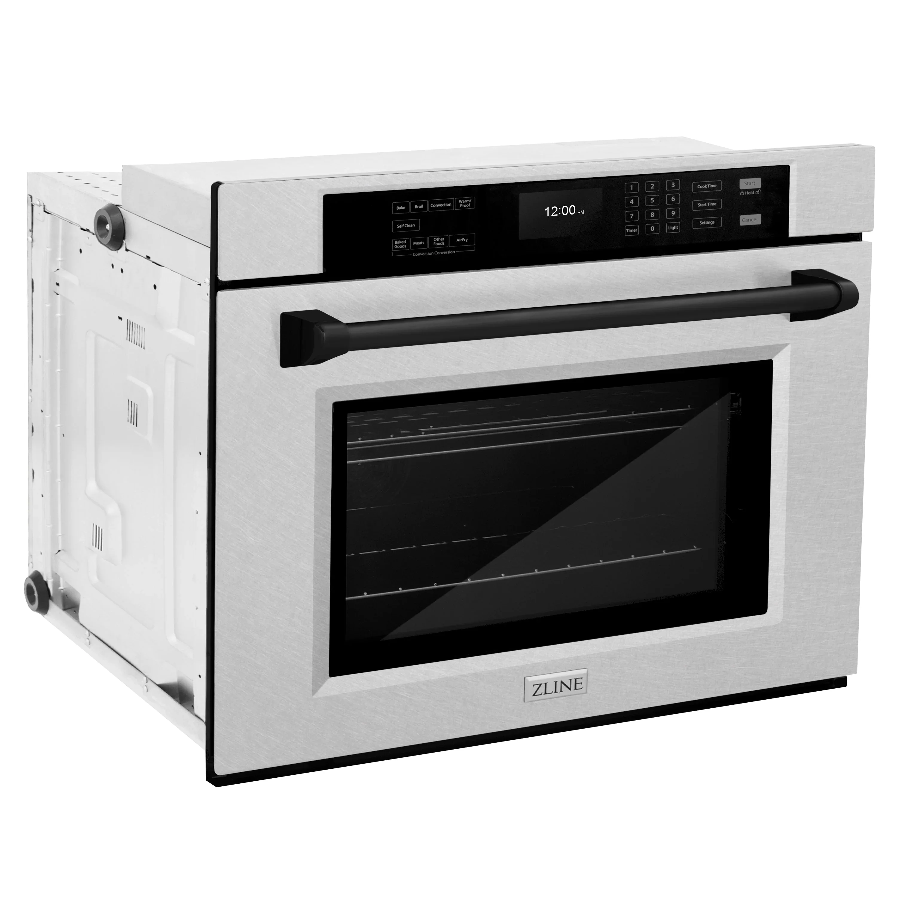 ZLINE Autograph Edition 2-Piece Appliance Package - 30-Inch Single Wall Oven with Self-Clean and 30-inch Built-In Microwave Oven in Satin Stainless Steel with Matte Black Trim - Image 12
