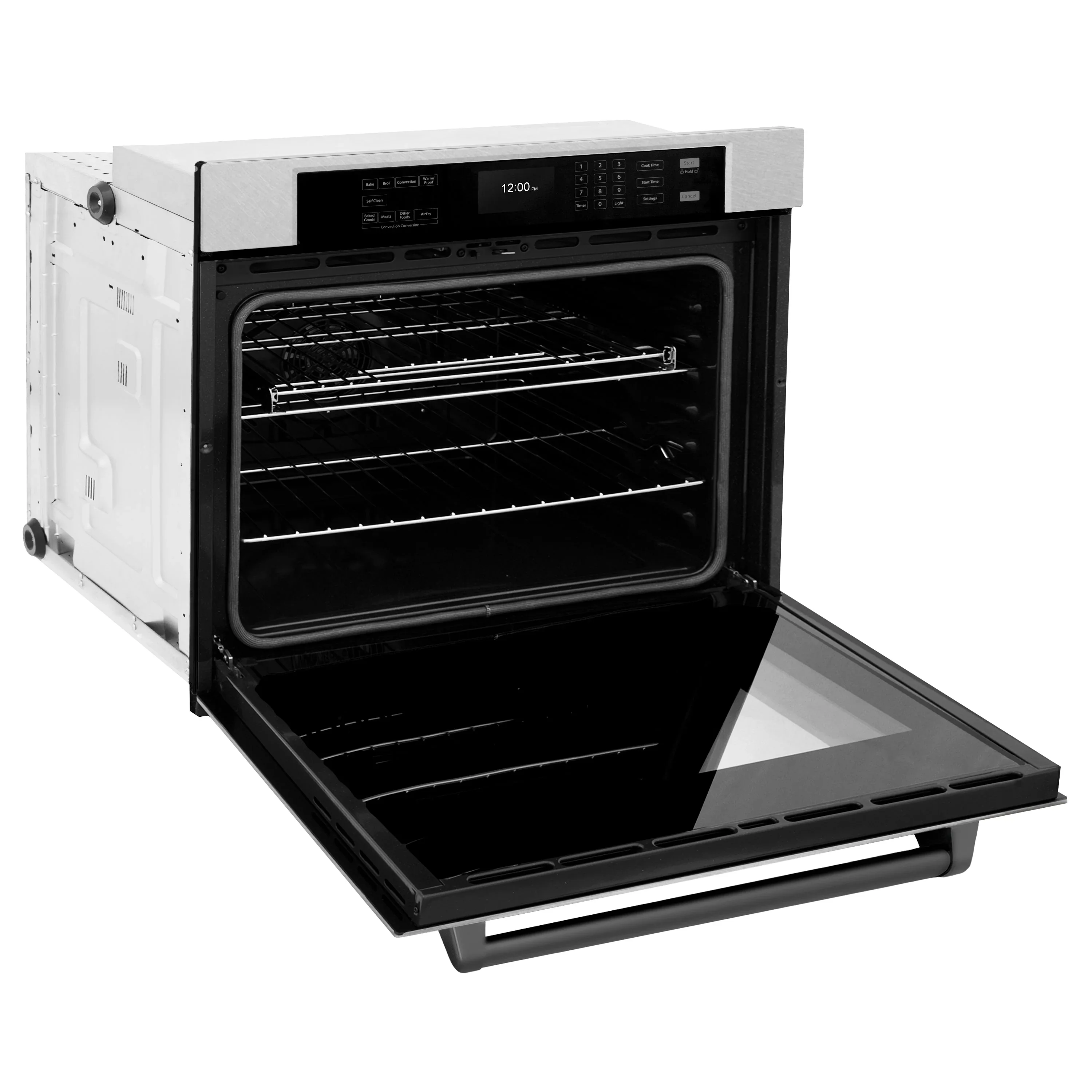 ZLINE Autograph Edition 2-Piece Appliance Package - 30-Inch Single Wall Oven with Self-Clean and 30-inch Built-In Microwave Oven in Satin Stainless Steel with Matte Black Trim - Image 13
