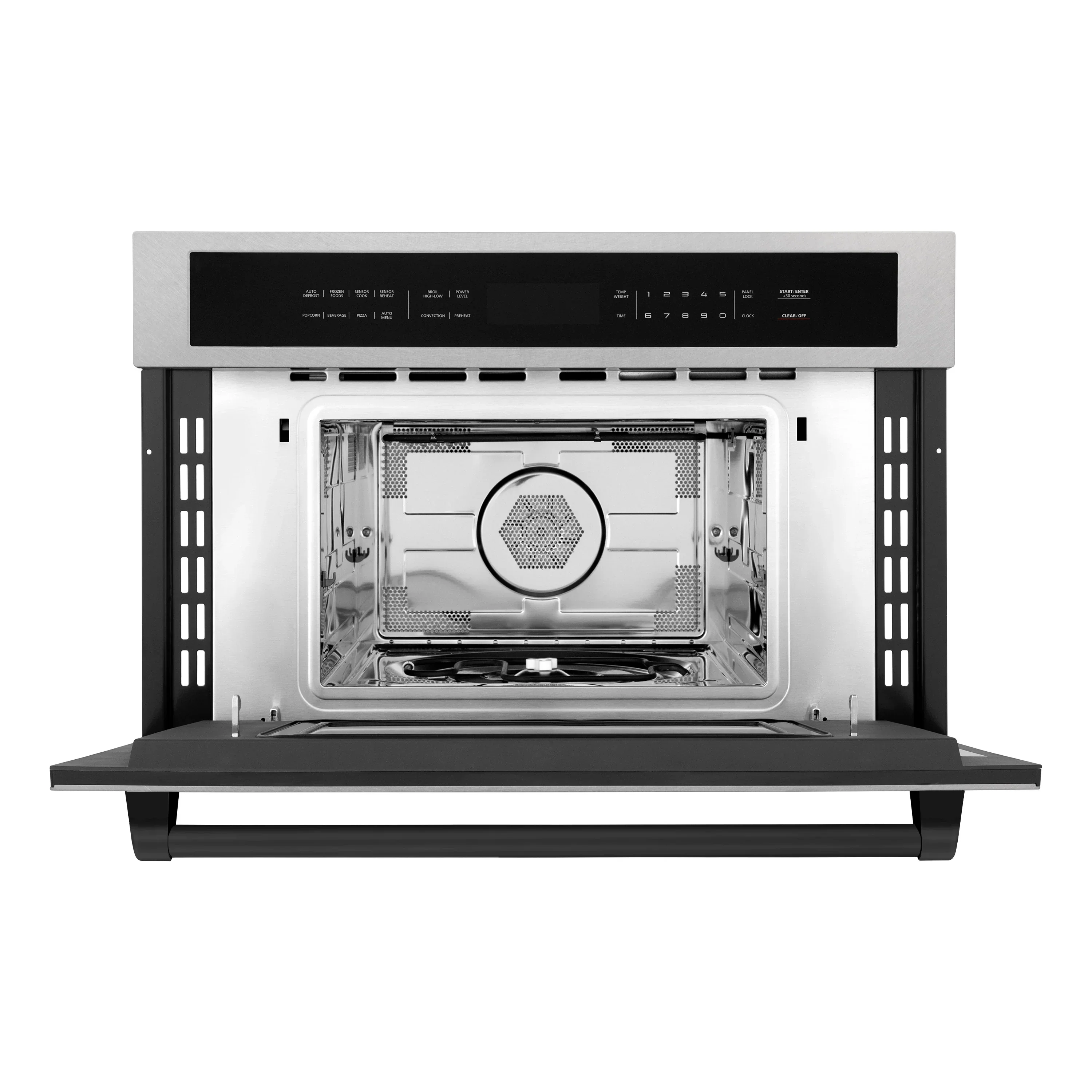 ZLINE Autograph Edition 2-Piece Appliance Package - 30-Inch Single Wall Oven with Self-Clean and 30-inch Built-In Microwave Oven in Satin Stainless Steel with Matte Black Trim - Image 3