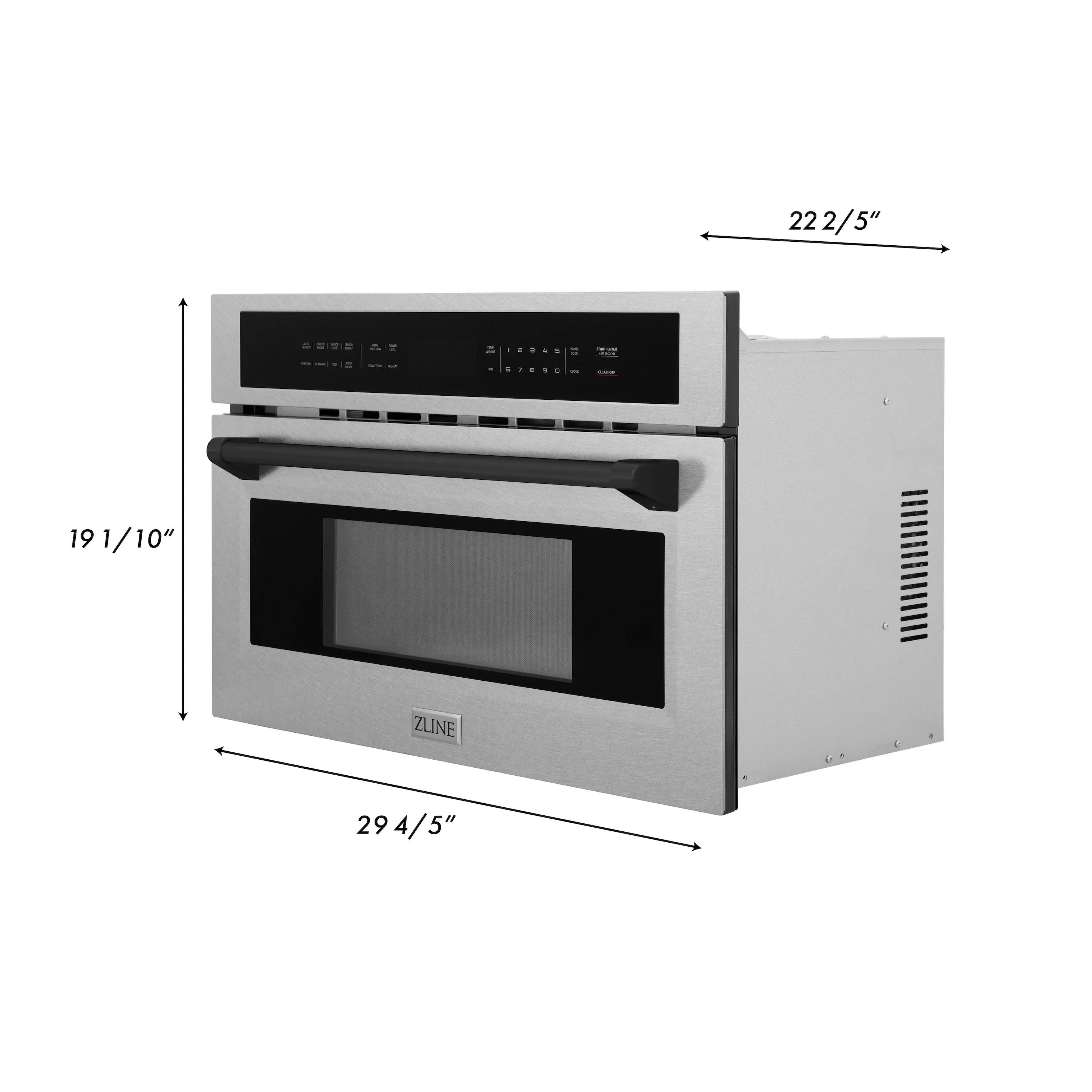 ZLINE Autograph Edition 2-Piece Appliance Package - 30-Inch Single Wall Oven with Self-Clean and 30-inch Built-In Microwave Oven in Satin Stainless Steel with Matte Black Trim - Image 8