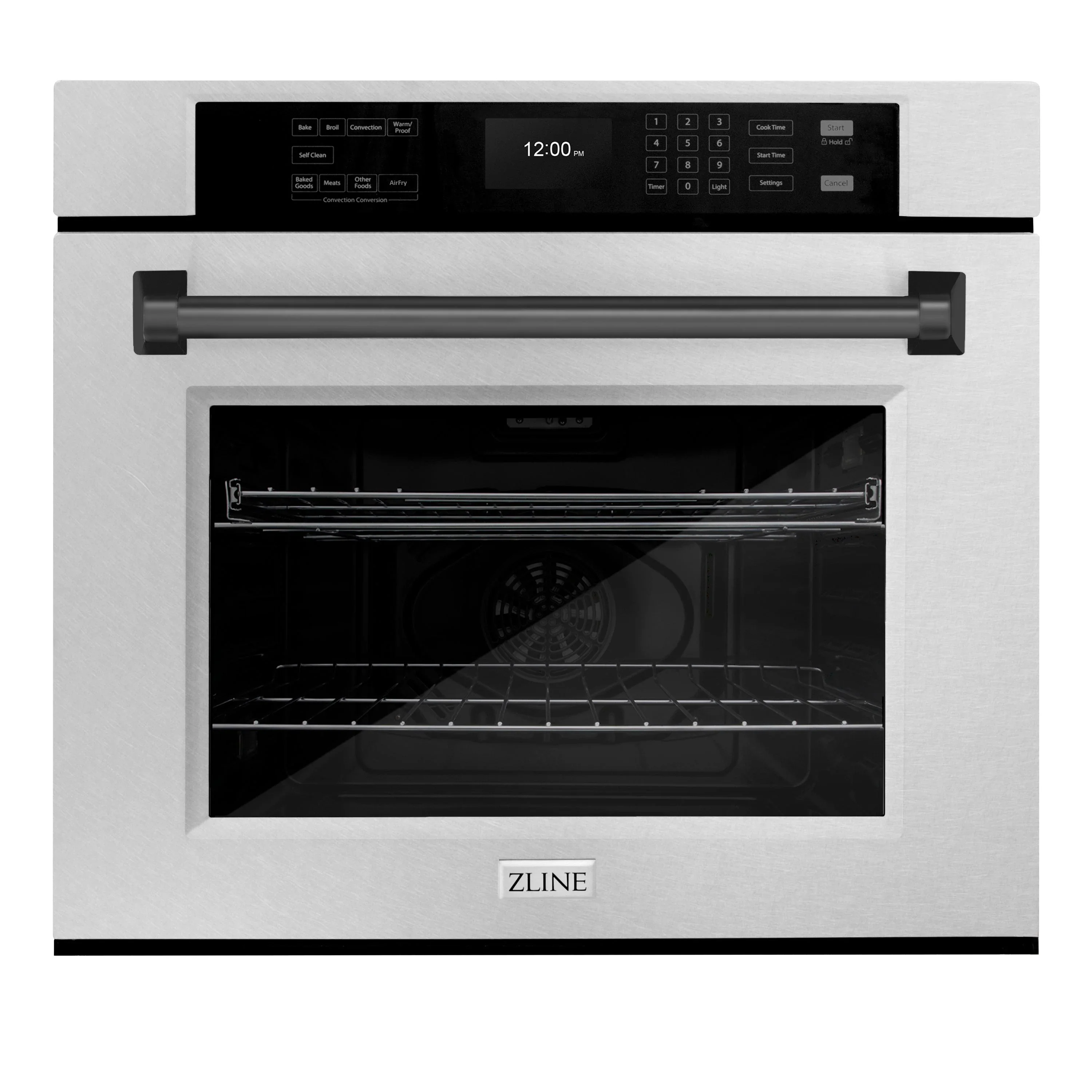 ZLINE Autograph Edition 2-Piece Appliance Package - 30-Inch Single Wall Oven with Self-Clean and 30-inch Built-In Microwave Oven in Satin Stainless Steel with Matte Black Trim - Image 9