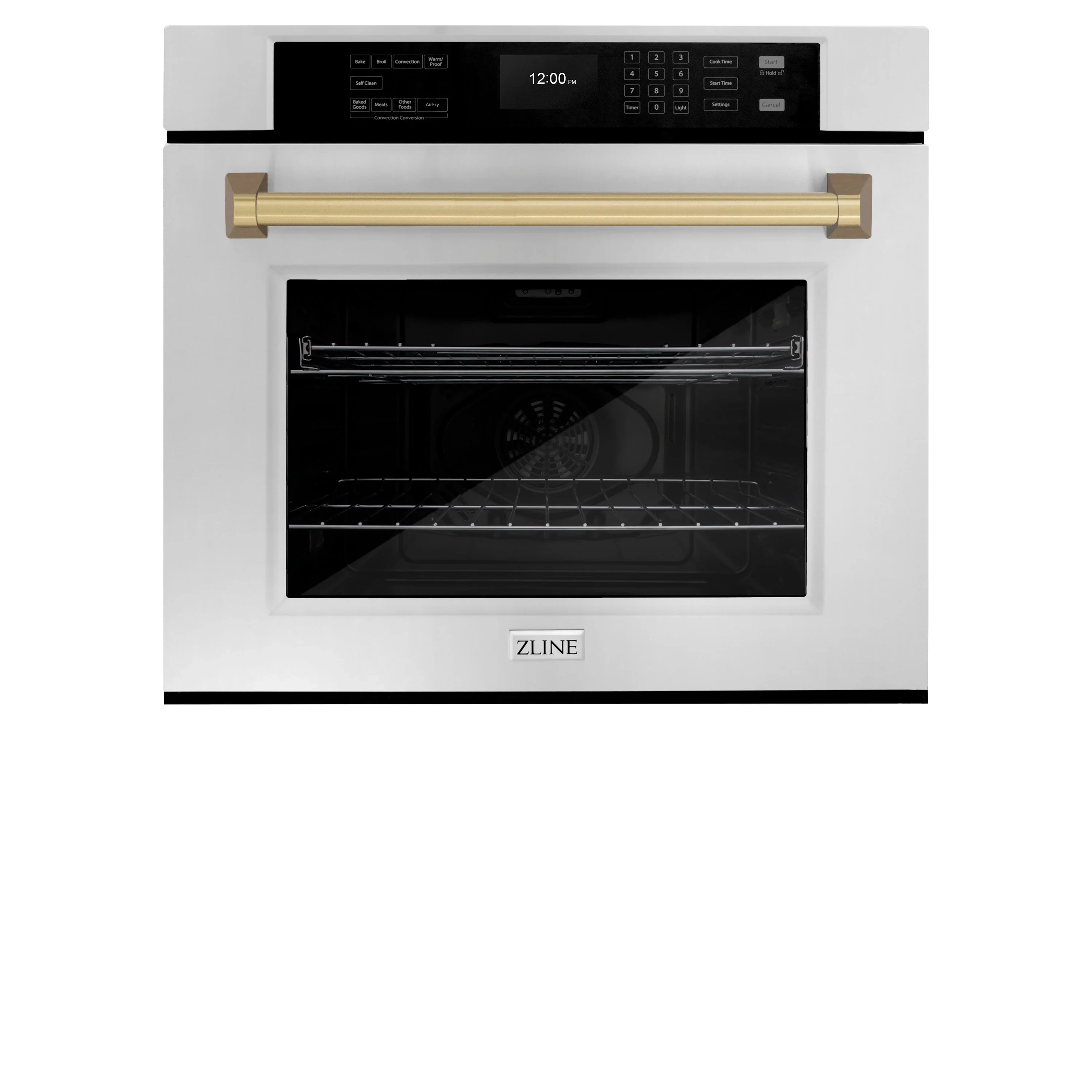 ZLINE Autograph Edition 2-Piece Appliance Package - 30-Inch Single Wall Oven with Self-Clean and 30-inch Built-In Microwave Oven in Stainless Steel with Champagne Bronze Trim - Image 10