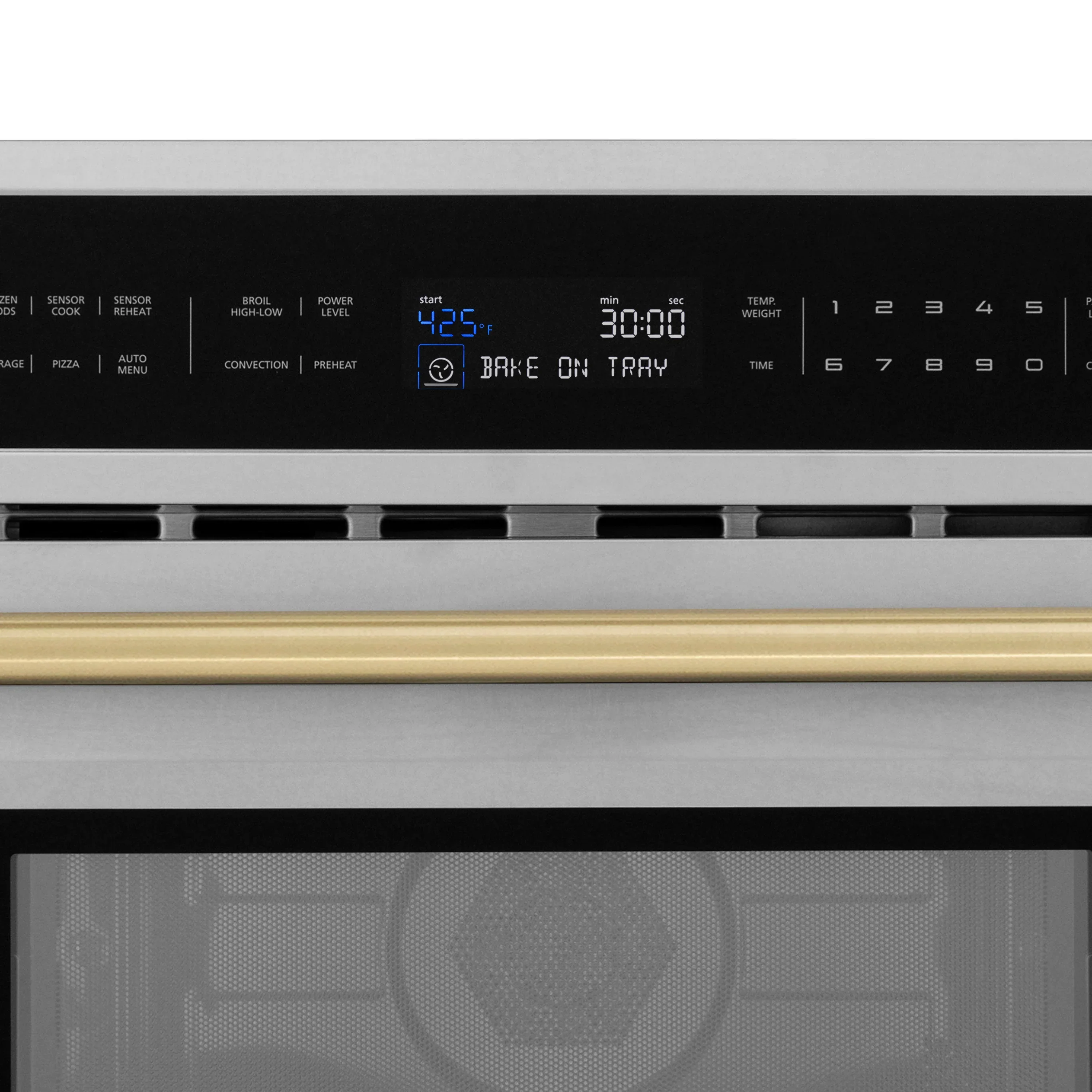 ZLINE Autograph Edition 2-Piece Appliance Package - 30-Inch Single Wall Oven with Self-Clean and 30-inch Built-In Microwave Oven in Stainless Steel with Champagne Bronze Trim - Image 5