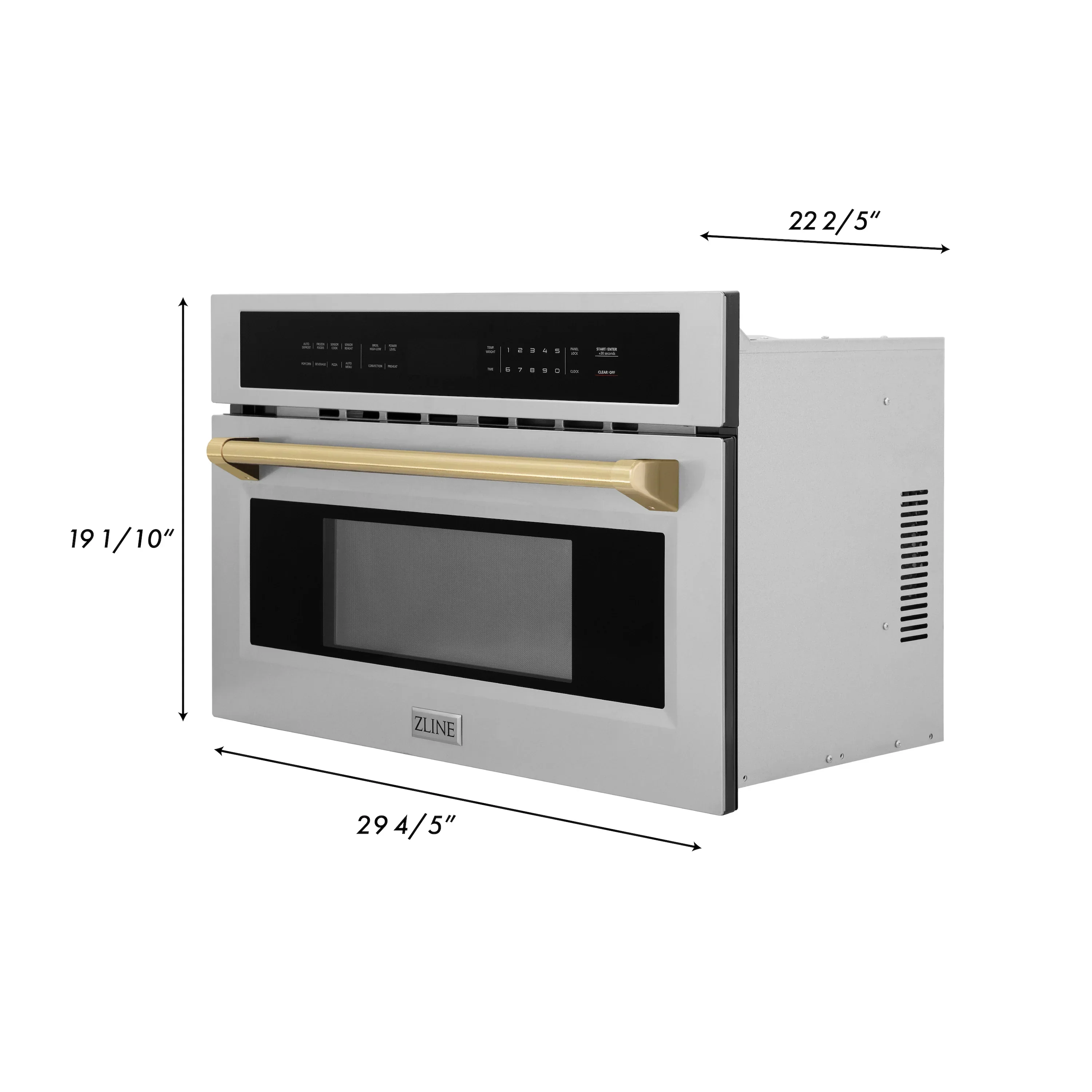 ZLINE Autograph Edition 2-Piece Appliance Package - 30-Inch Single Wall Oven with Self-Clean and 30-inch Built-In Microwave Oven in Stainless Steel with Champagne Bronze Trim - Image 7