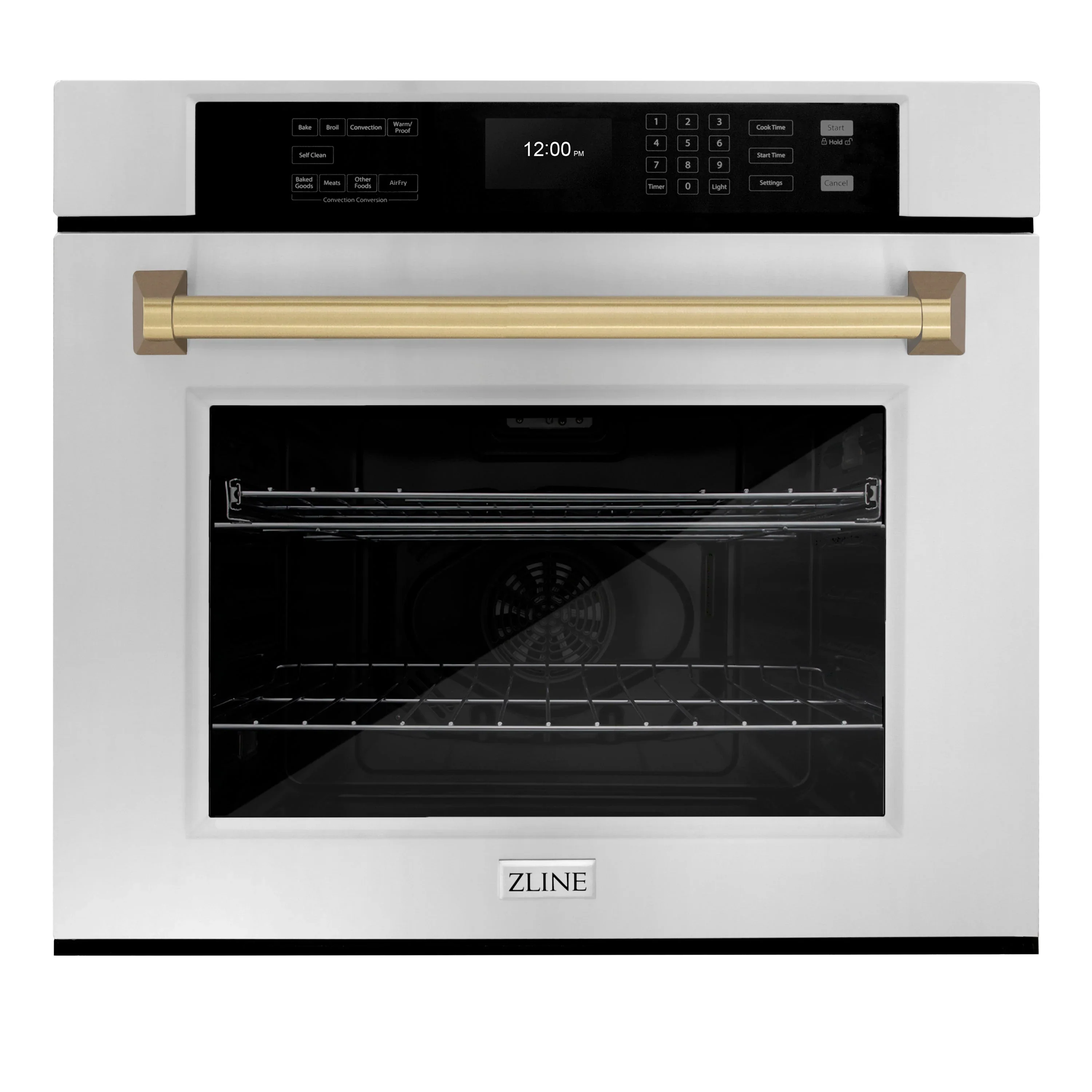 ZLINE Autograph Edition 2-Piece Appliance Package - 30-Inch Single Wall Oven with Self-Clean and 30-inch Built-In Microwave Oven in Stainless Steel with Champagne Bronze Trim - Image 8