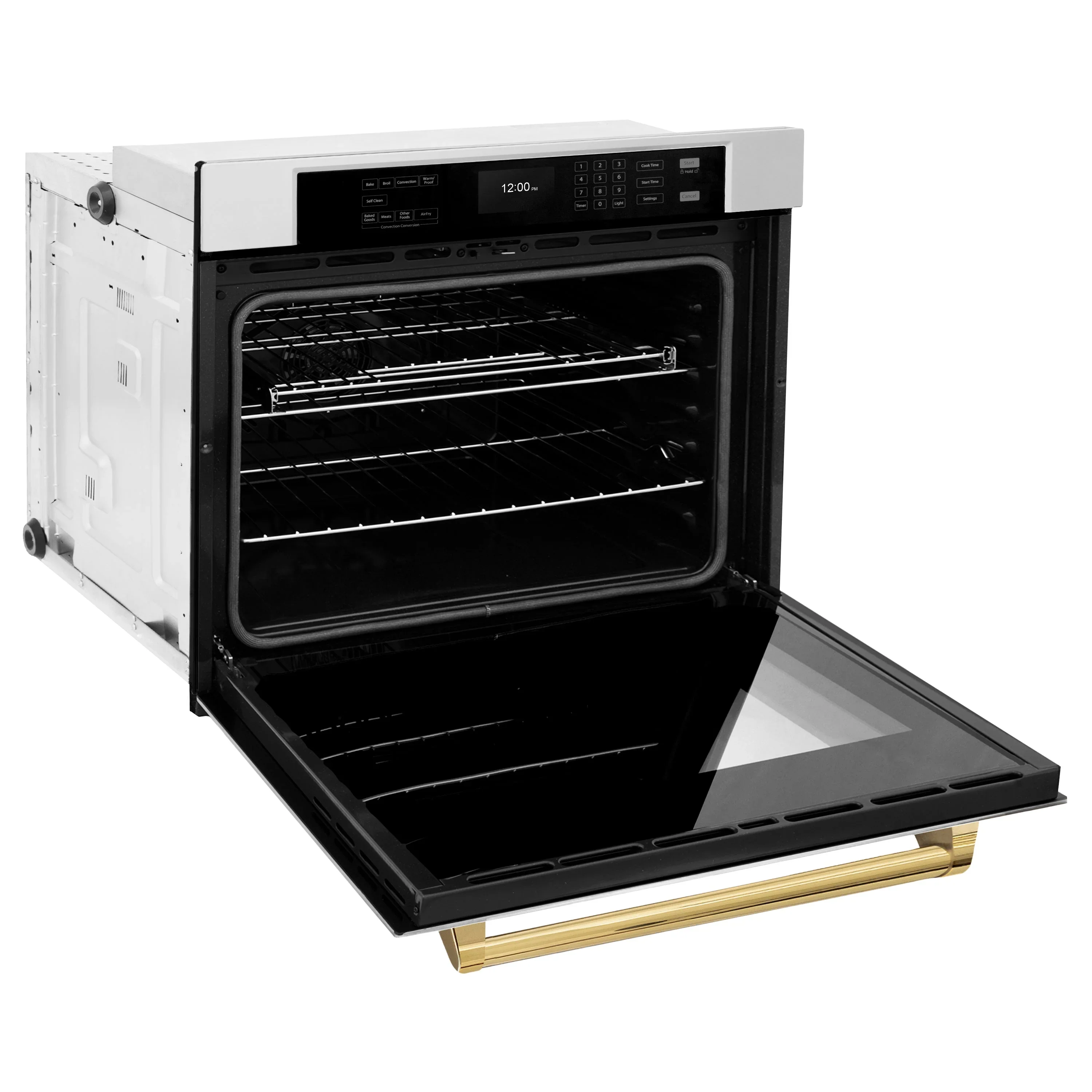 ZLINE Autograph Edition 2-Piece Appliance Package - 30-Inch Single Wall Oven with Self-Clean and 30-inch Built-In Microwave Oven in Stainless Steel with Gold Trim - Image 14