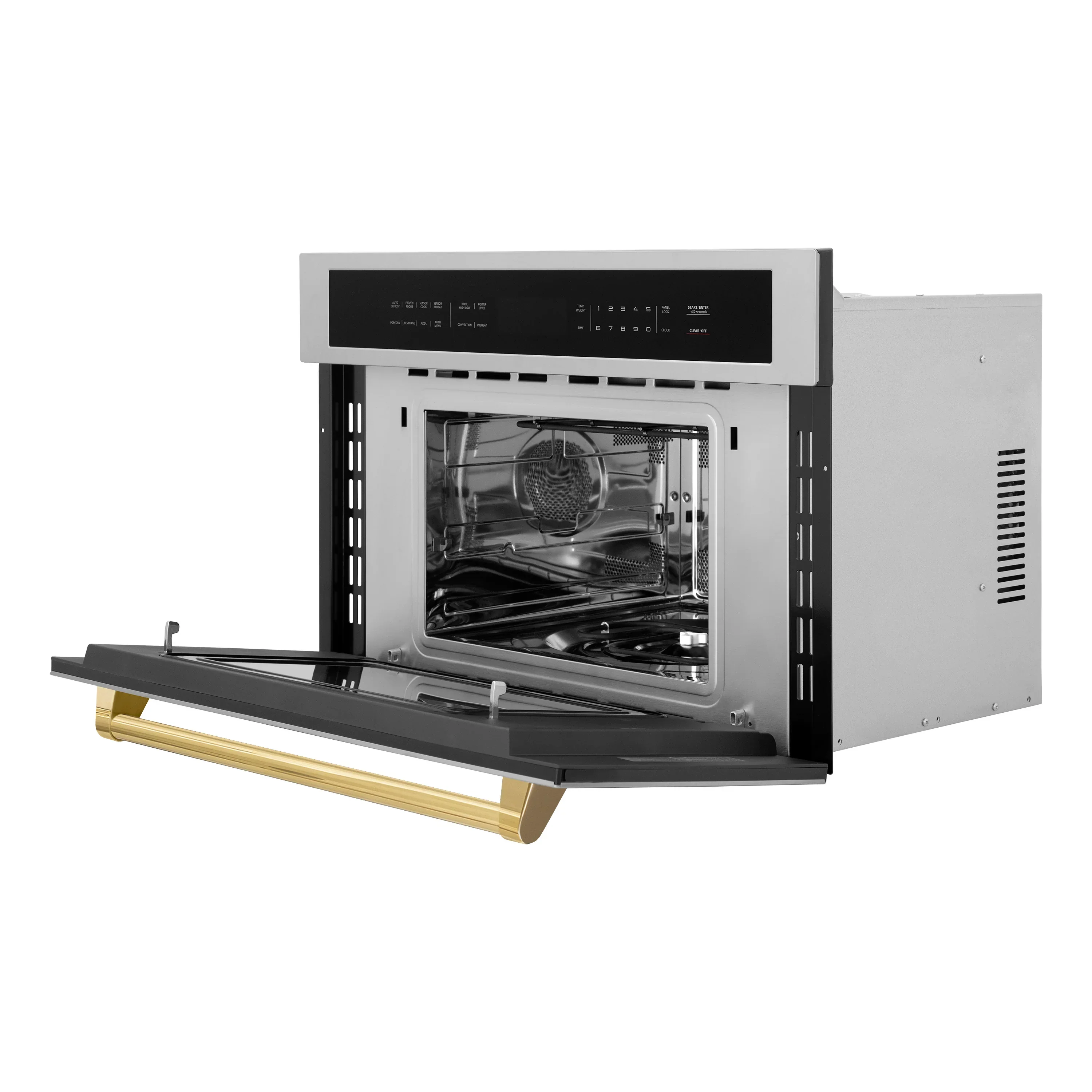 ZLINE Autograph Edition 2-Piece Appliance Package - 30-Inch Single Wall Oven with Self-Clean and 30-inch Built-In Microwave Oven in Stainless Steel with Gold Trim - Image 5