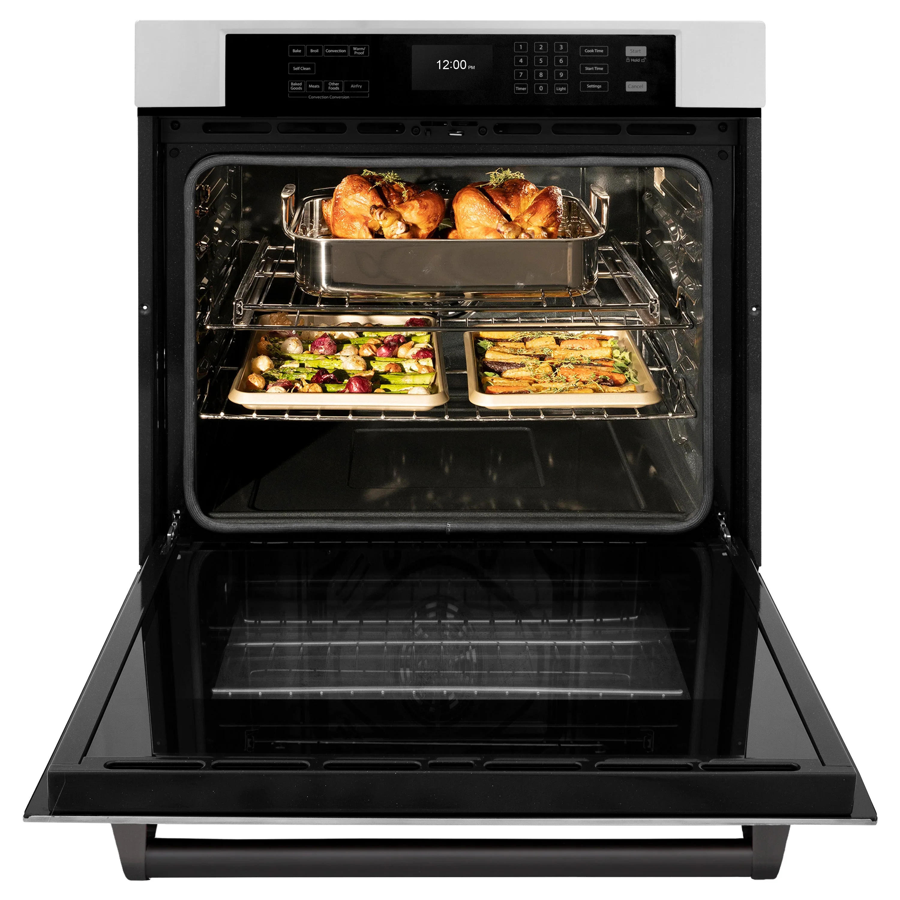 ZLINE Autograph Edition 2-Piece Appliance Package - 30-Inch Single Wall Oven with Self-Clean and 30-inch Built-In Microwave Oven in Stainless Steel with Matte Black Trim - Image 10