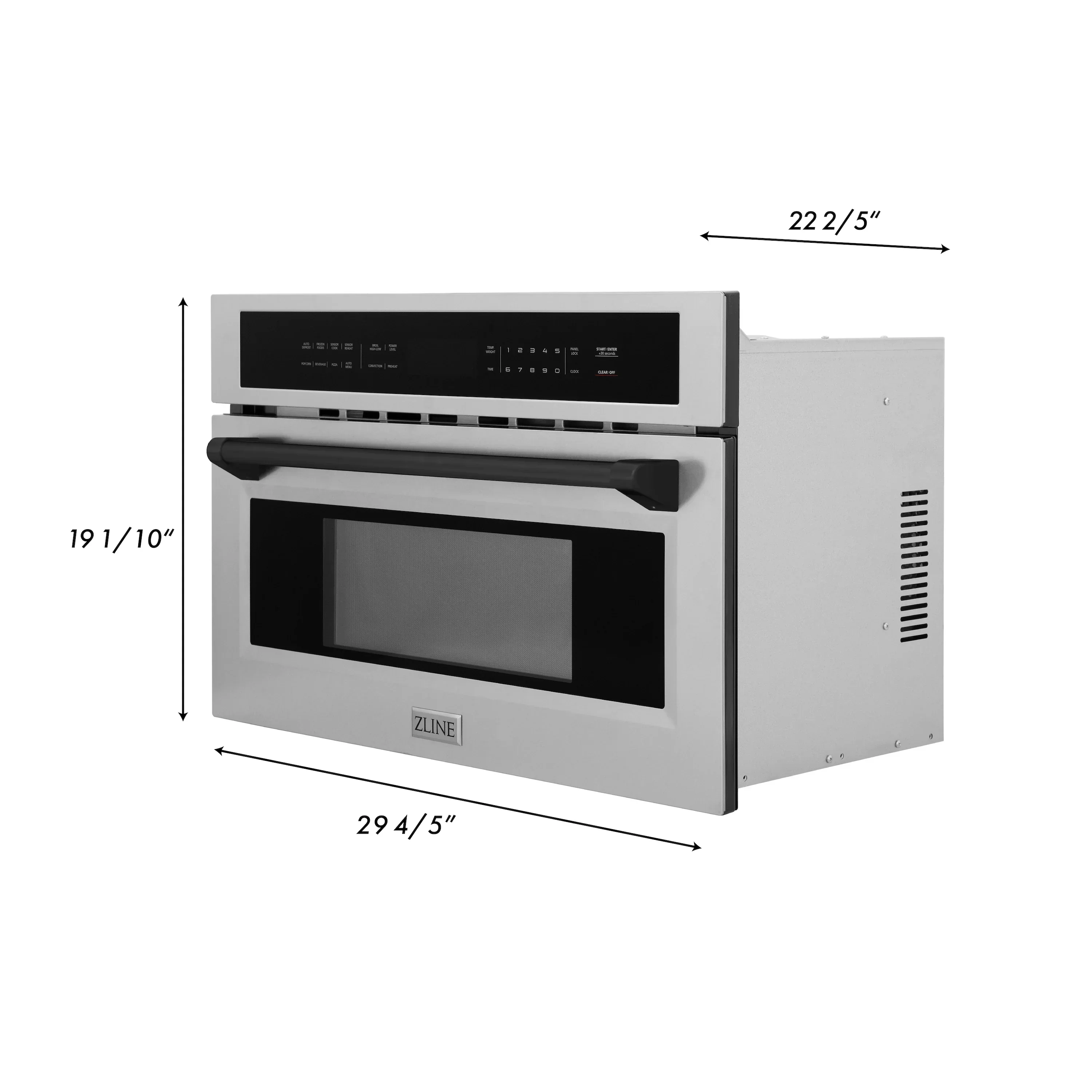 ZLINE Autograph Edition 2-Piece Appliance Package - 30-Inch Single Wall Oven with Self-Clean and 30-inch Built-In Microwave Oven in Stainless Steel with Matte Black Trim - Image 7