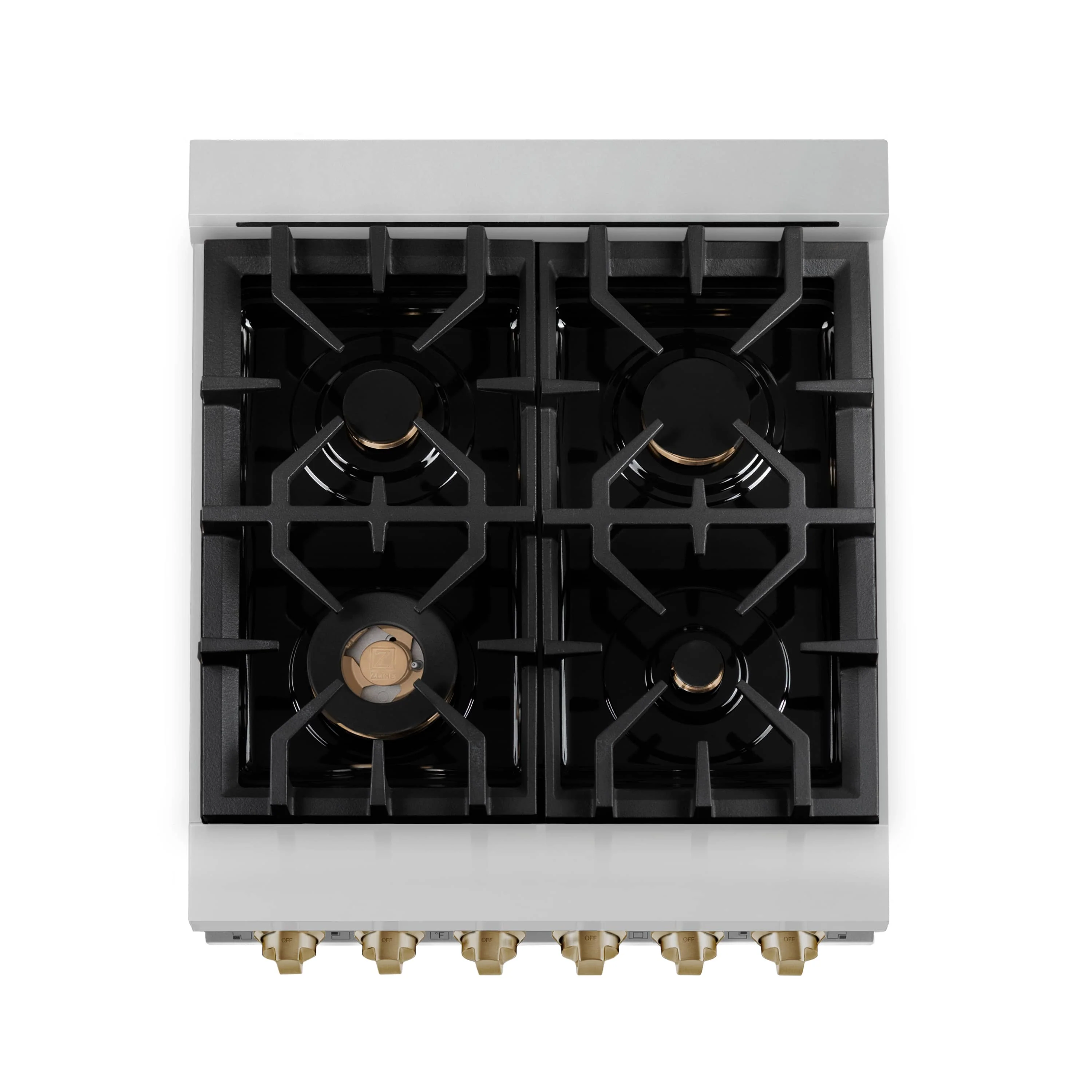 ZLINE Legacy Series Autograph Edition 24-inch Dual Fuel Range with Gas Stove and 2.8 Cu. Ft. Electric Oven in Stainless Steel with Champagne Bronze Accents (RAZ-24-CB) - Image 5