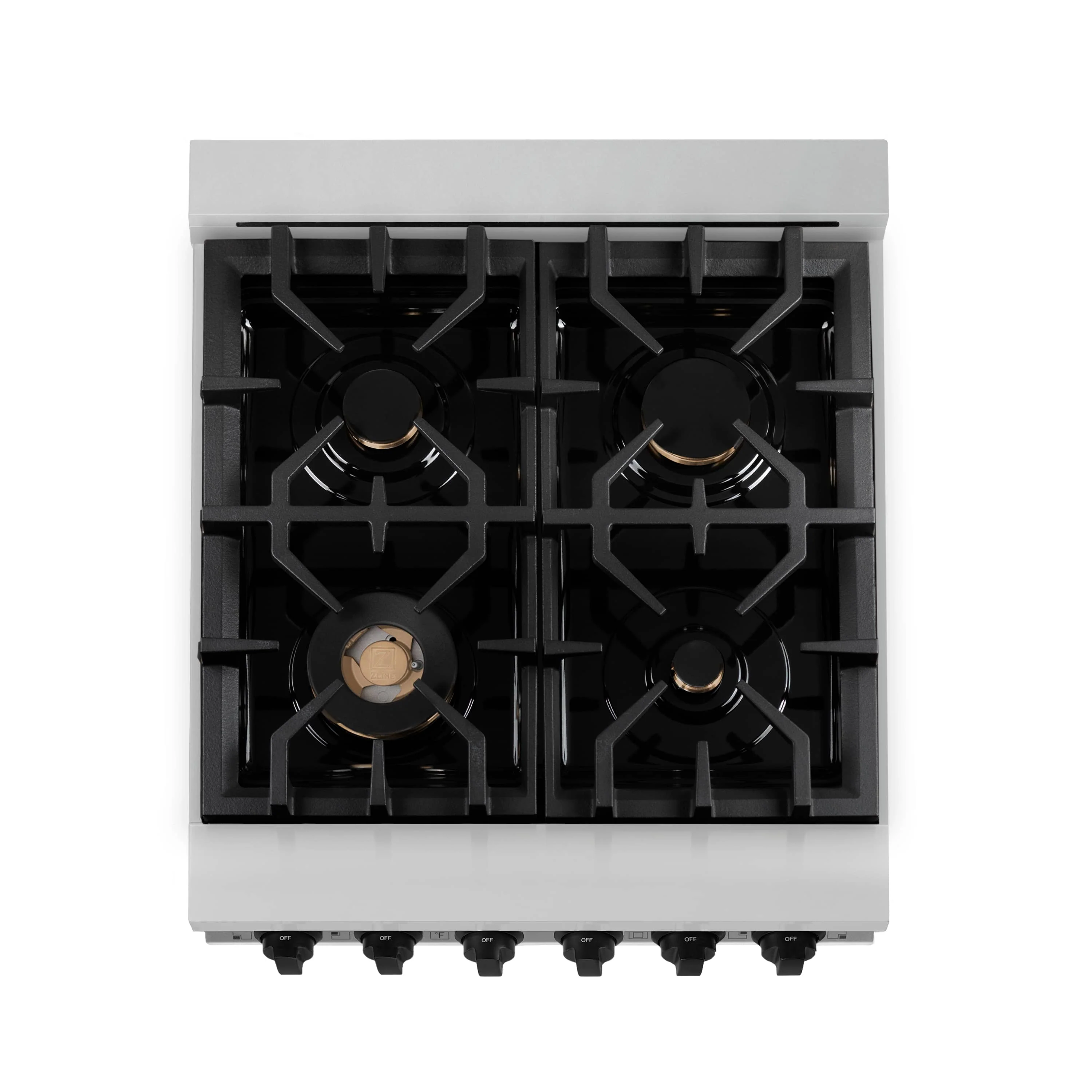 ZLINE Legacy Series Autograph Edition 24-inch Dual Fuel Range with Gas Stove and 2.8 Cu. Ft. Electric Oven in Stainless Steel with Matte Black Accents (RAZ-24-MB) - Image 10