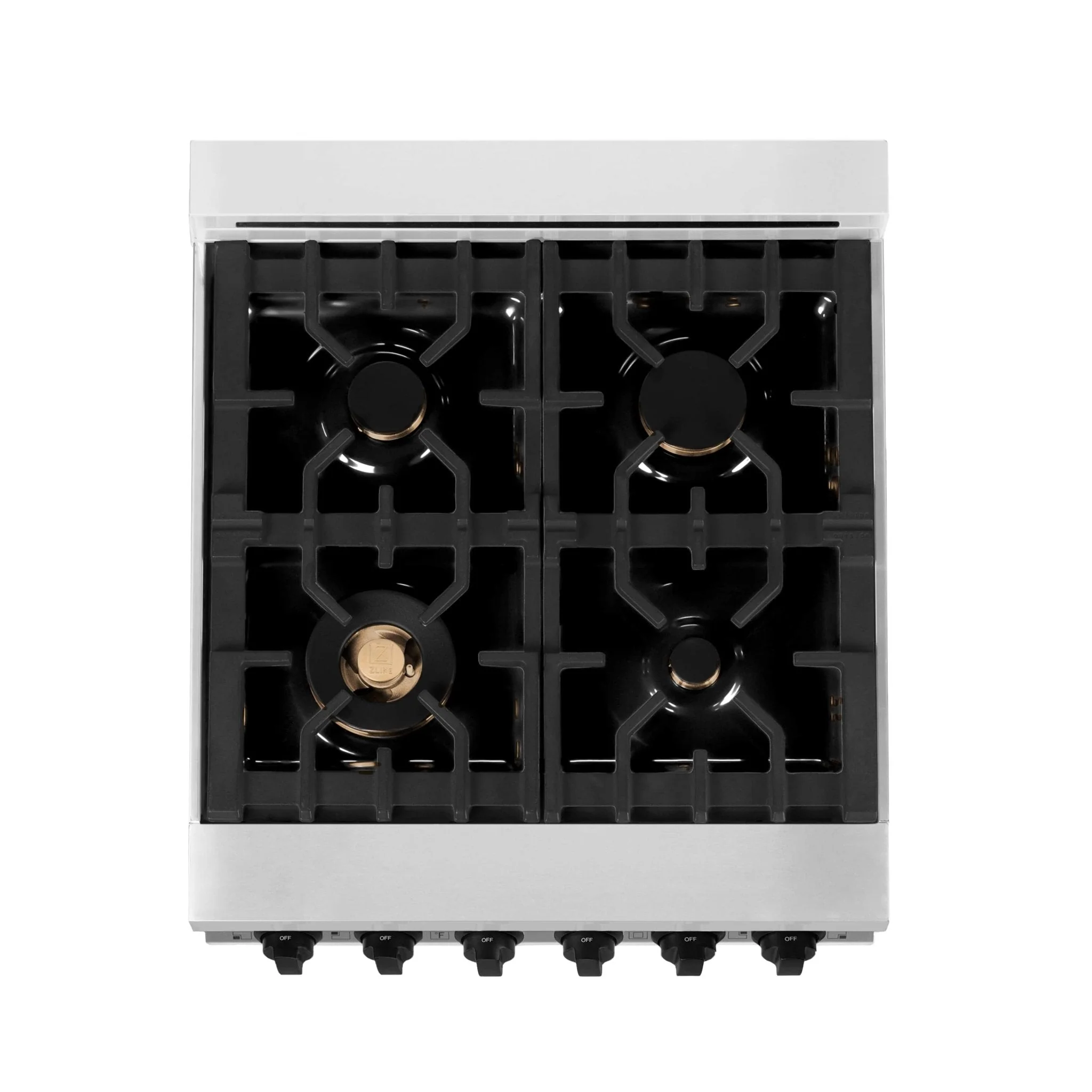 ZLINE Legacy Series Autograph Edition 24-inch Dual Fuel Range with Gas Stove and 2.8 Cu. Ft. Electric Oven in Stainless Steel with White Matte Door and Matte Black Accents (RAZ-WM-24-MB) - Image 10
