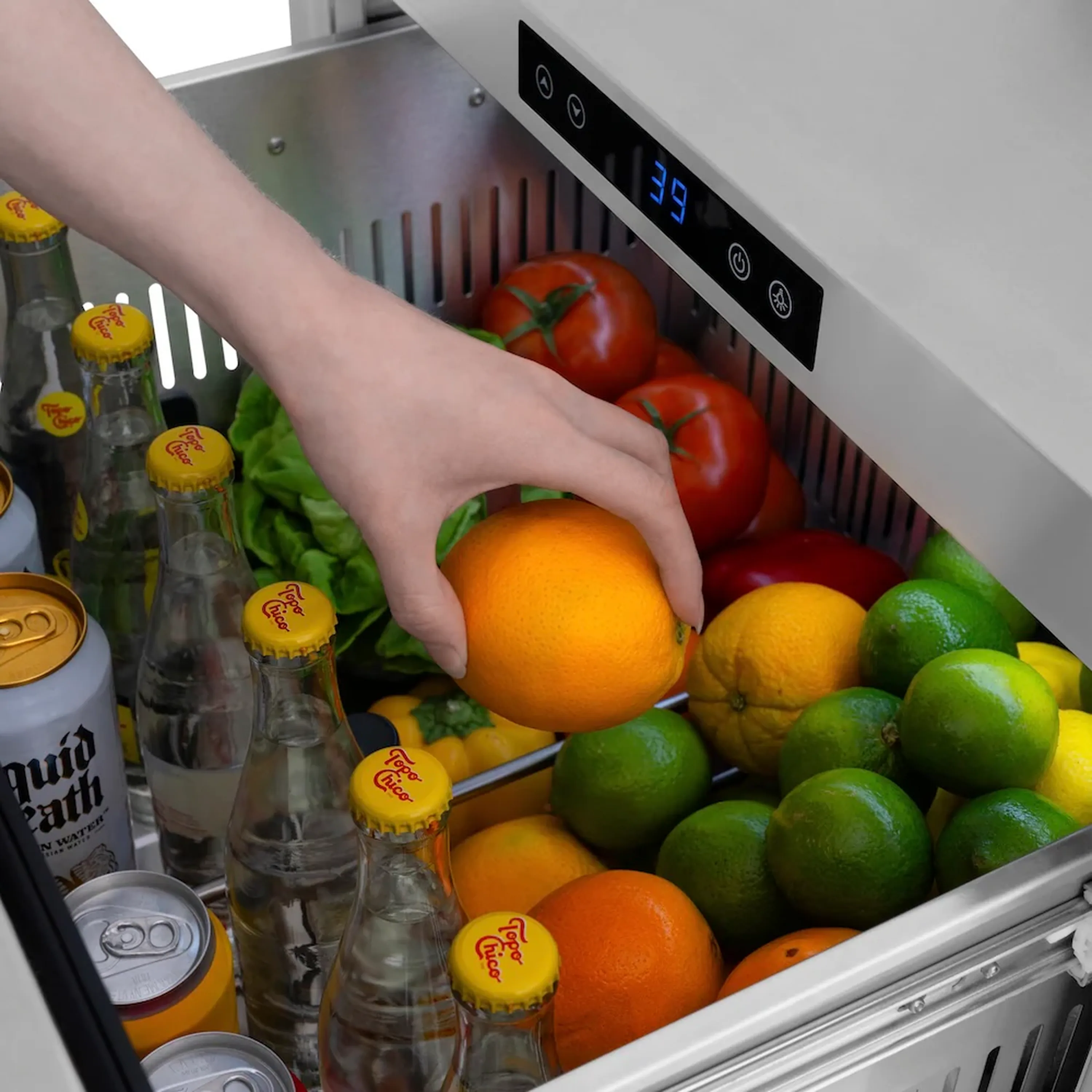 ZLINE Autograph Edition 24 In-Inch Touchstone Refrigerator Drawer in White Matte and Matte Black Handles (RDSOZ-WM-24-MB) - Image 12
