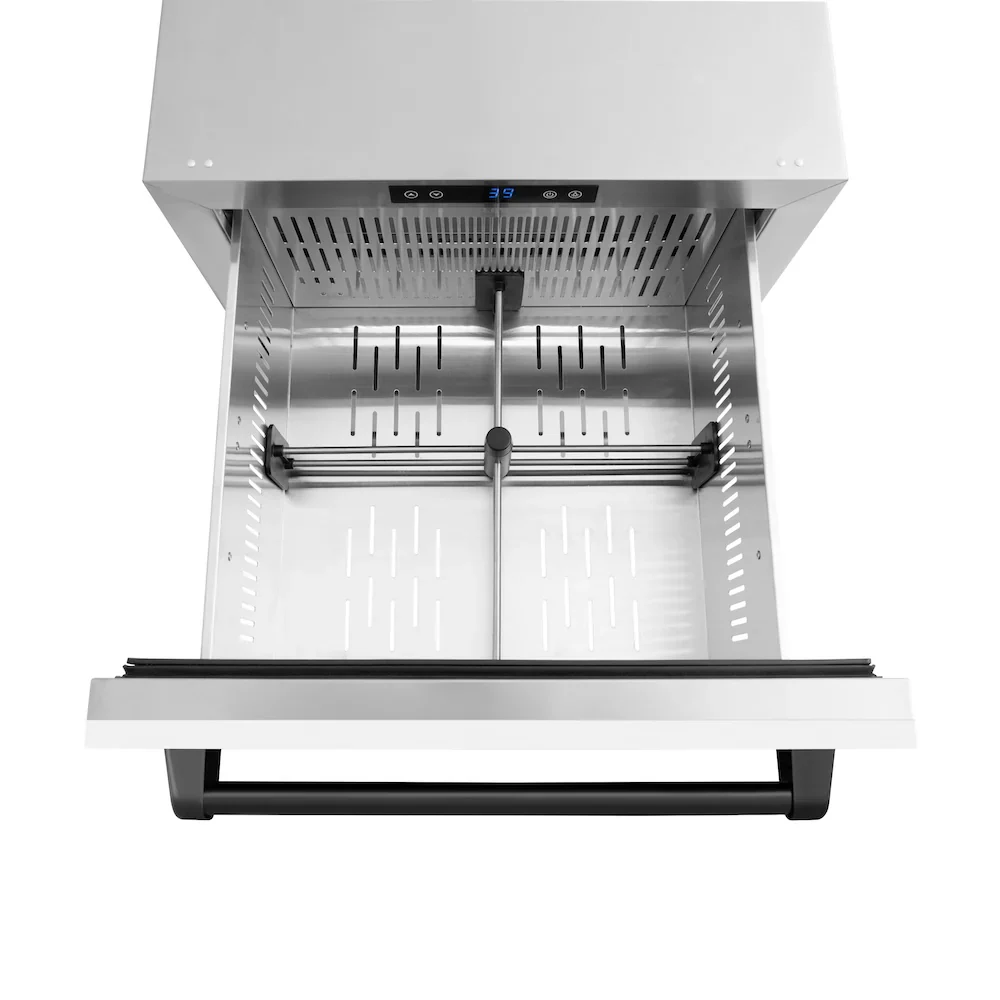 ZLINE Autograph Edition 24 In-Inch Touchstone Refrigerator Drawer in White Matte and Matte Black Handles (RDSOZ-WM-24-MB) - Image 5
