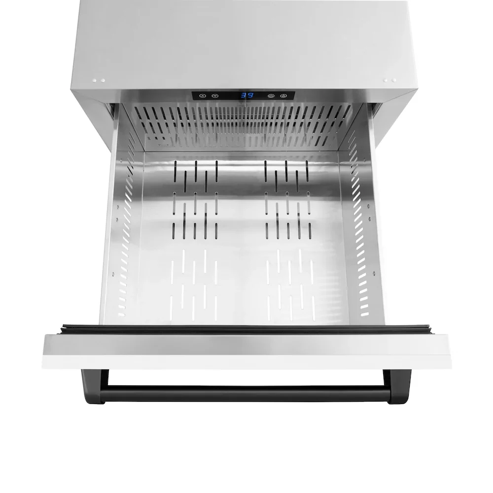 ZLINE Autograph Edition 24 In-Inch Touchstone Refrigerator Drawer in White Matte and Matte Black Handles (RDSOZ-WM-24-MB) - Image 6