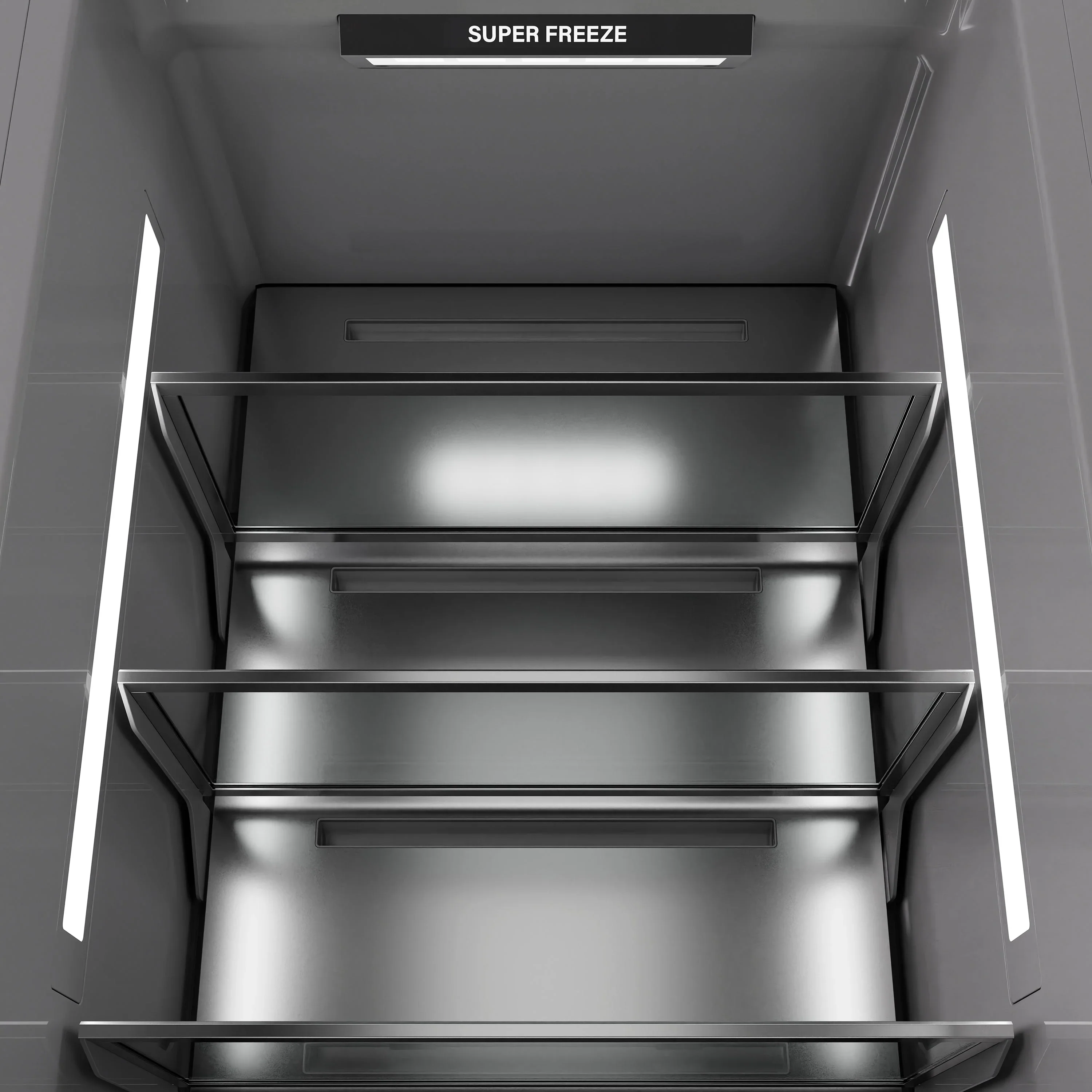 ZLINE Autograph Edition 24-Inch 12.4 Cu. Ft. Column Freezer in Black Stainless Steel with Graphite Gray Interior and Polished Gold Accents (RCFVZ-BS-24-G) - Image 4