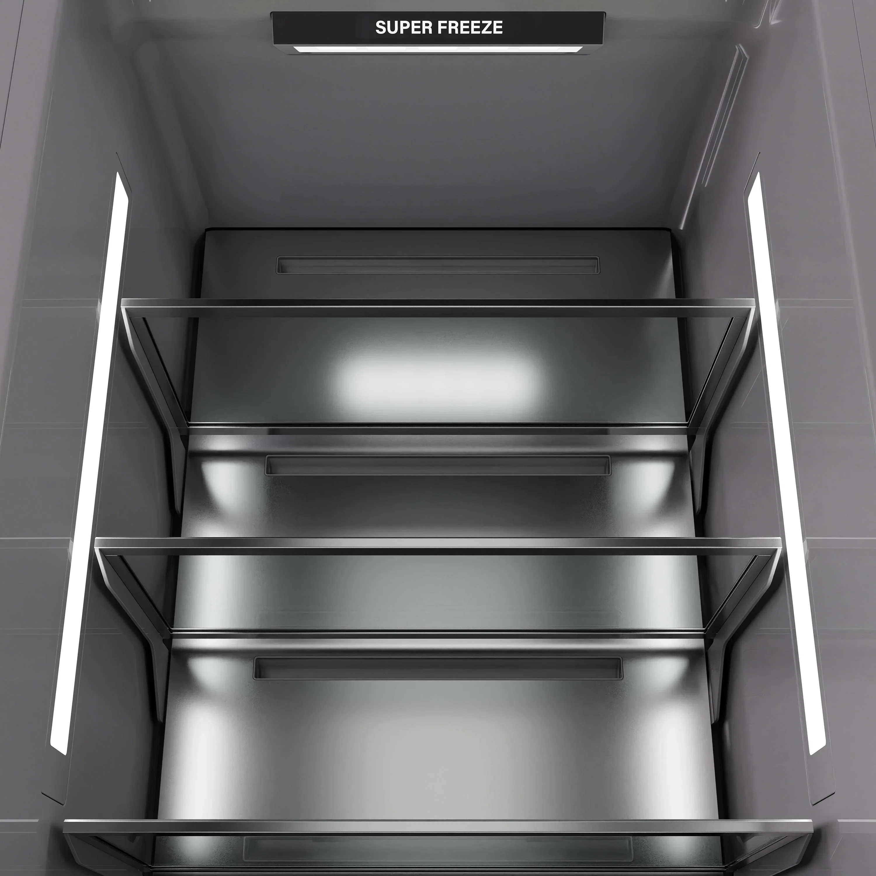 ZLINE Autograph Edition 24-Inch 12.4 Cu. Ft. Column Freezer in Stainless Steel with Graphite Gray Interior and Champagne Bronze Accents (RCFVZ-304-24-CB) - Image 8