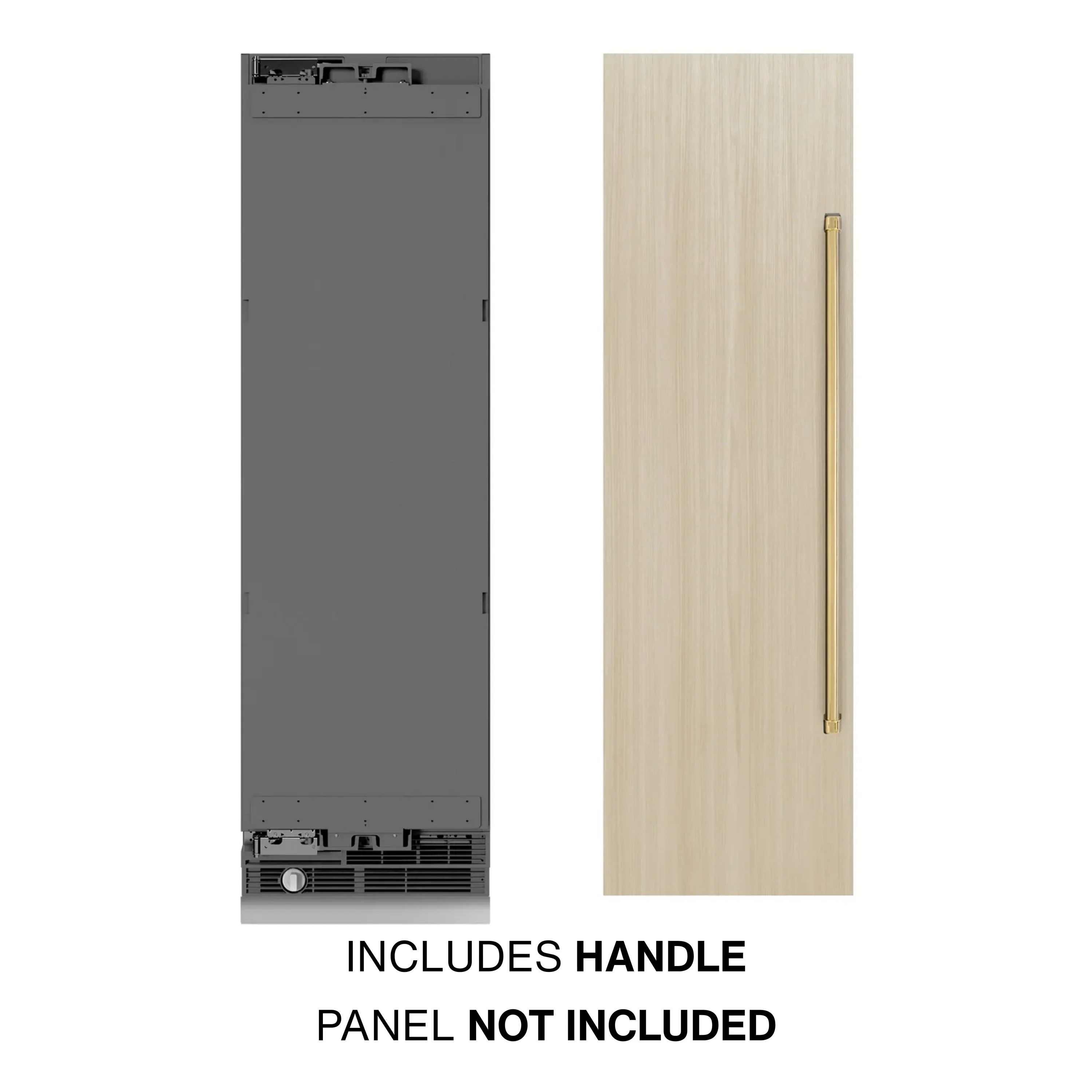ZLINE Autograph Edition 24-Inch 12.4 Cu. Ft. Panel Ready Column Freezer with Graphite Gray Interior and Polished Gold Accents (RBCFVZ-24-G) - Image 2