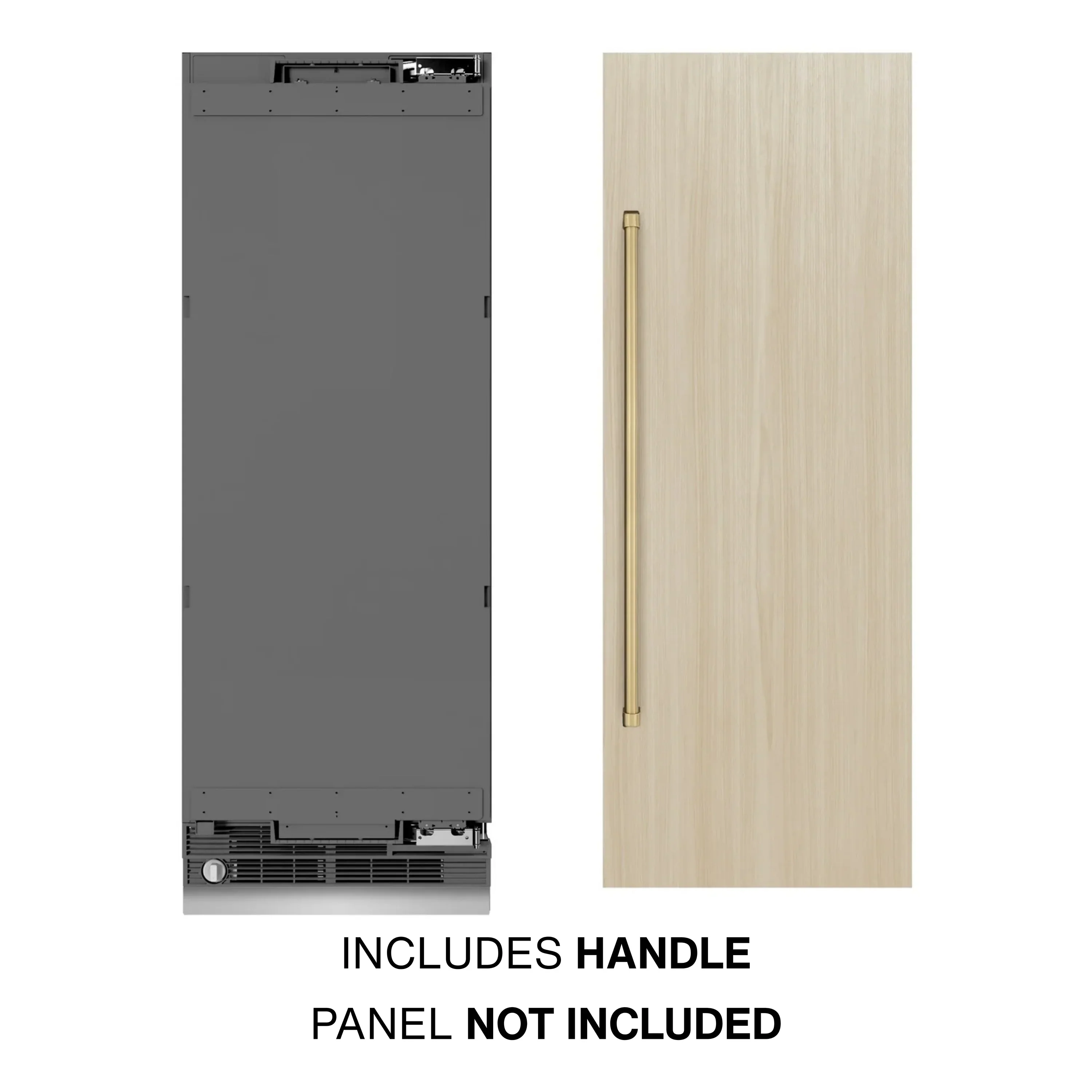 ZLINE Autograph Edition 24-Inch 12.5 Cu. Ft. Panel Ready Column Refrigerator with Graphite Gray Interior and Champagne Bronze Accents (RBCRVZ-24-CB) - Image 2