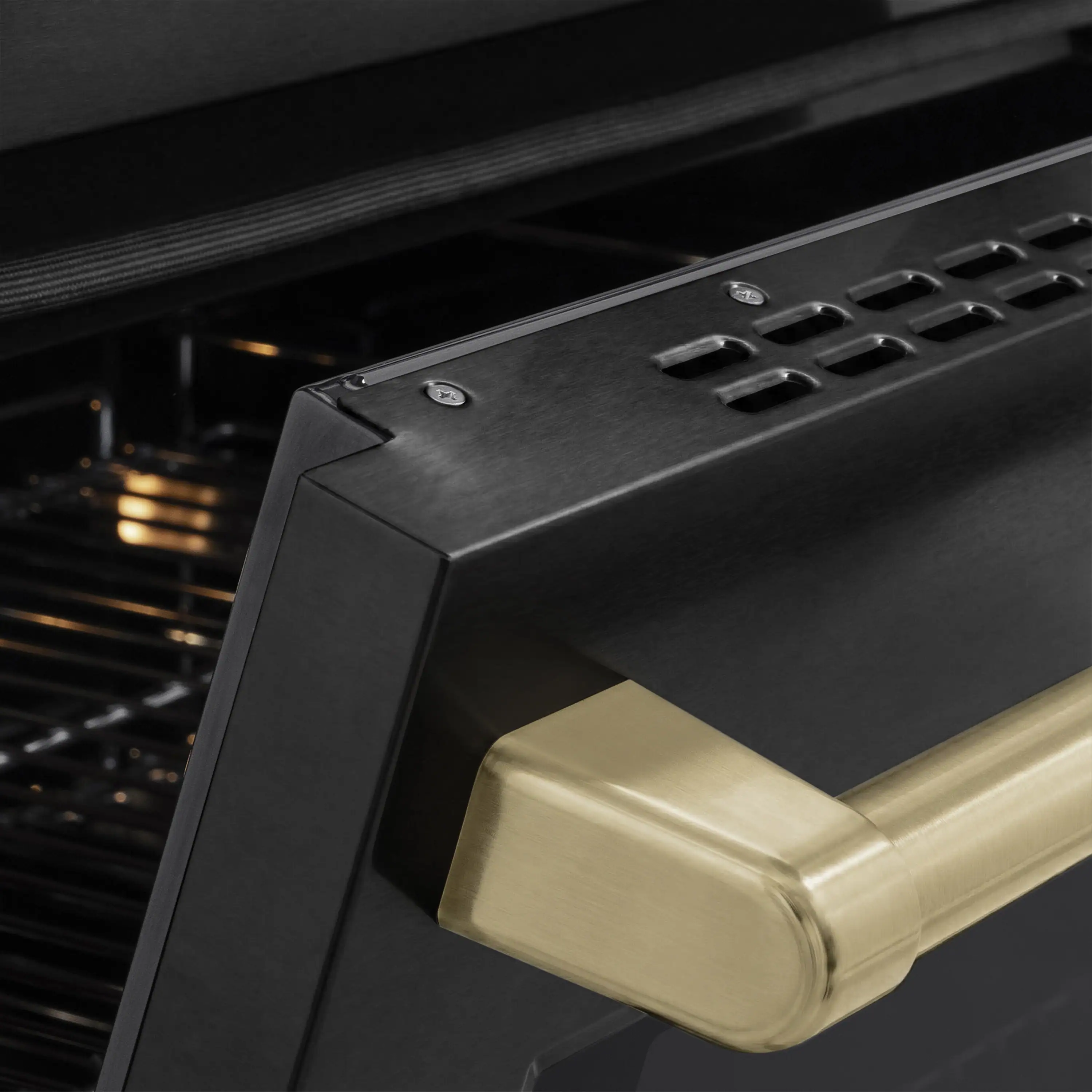 ZLINE Autograph Edition 24-Inch 3.2 cu. ft. Paramount Induction Range with 3 Element Cooktop and Electric Convection Oven in Black Stainless Steel with Champagne Bronze Accents (SINRBZ-24-CB) - Image 5