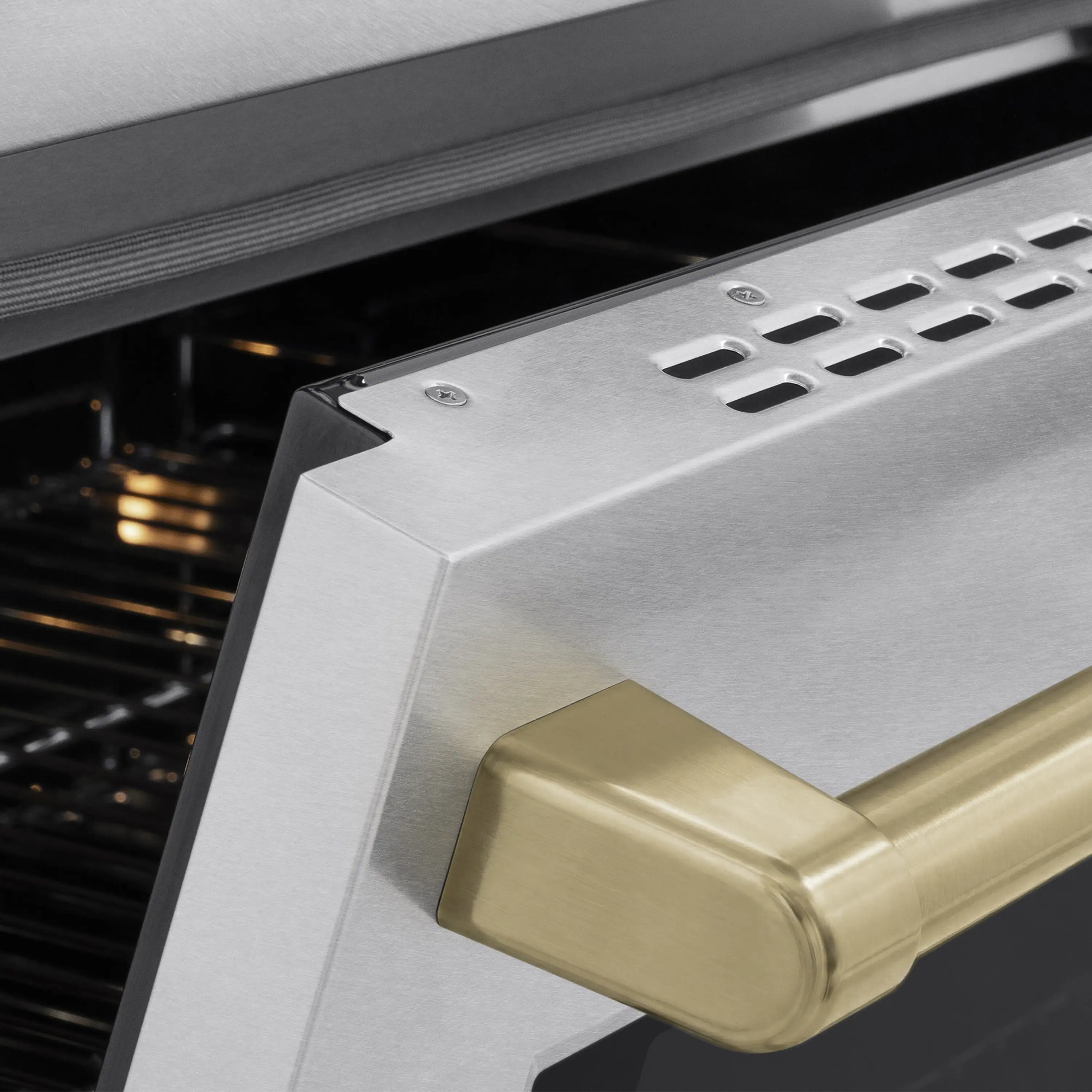 ZLINE Autograph Edition 24-Inch 3.2 cu. ft. Paramount Induction Range with 3 Element Cooktop and Electric Convection Oven in Satin Stainless Steel with Champagne Bronze Accents (SINRSZ-24-CB) - Image 5