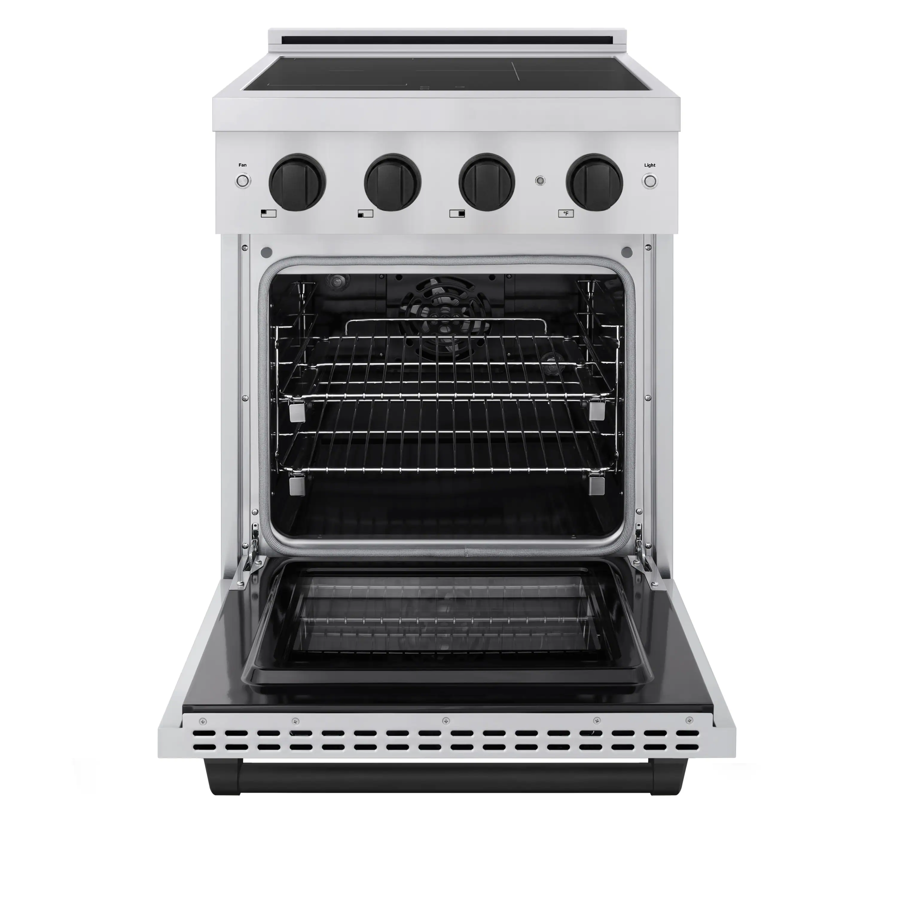 ZLINE Autograph Edition 24-Inch 3.2 Cu. Ft. Paramount Induction Range with 3 Element Cooktop and Electric Convection Oven in Stainless Steel with Matte Black Accents (SINRZ-24-MB) - Image 2