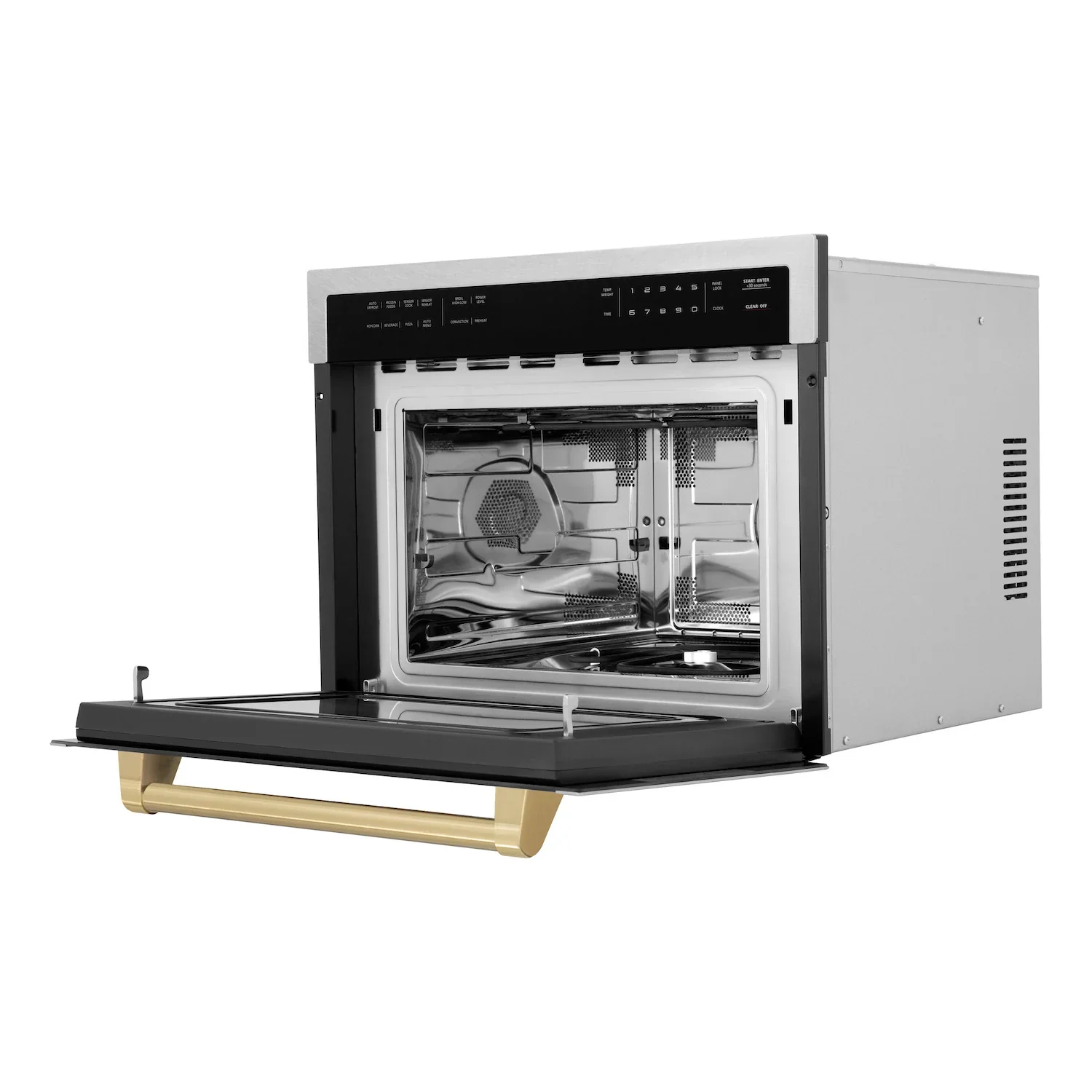 ZLINE Autograph Edition 24-Inch  Microwave Oven in Satin Stainless Steel with Champagne Bronze Accents (MWOZ-24-SS-CB) - Image 5