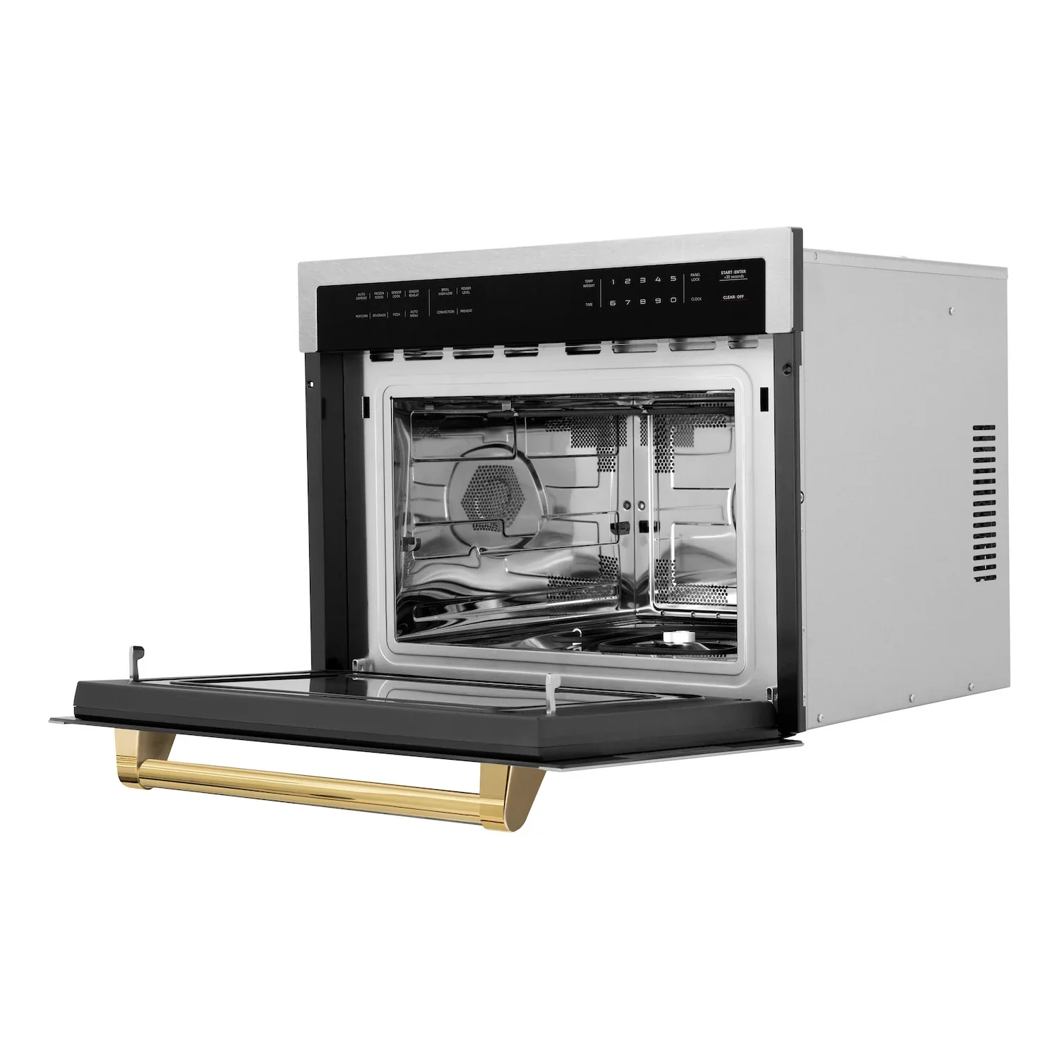 ZLINE Autograph Edition 24-Inch  Microwave Oven in Satin Stainless Steel with Gold Accents (MWOZ-24-SS-G) - Image 7