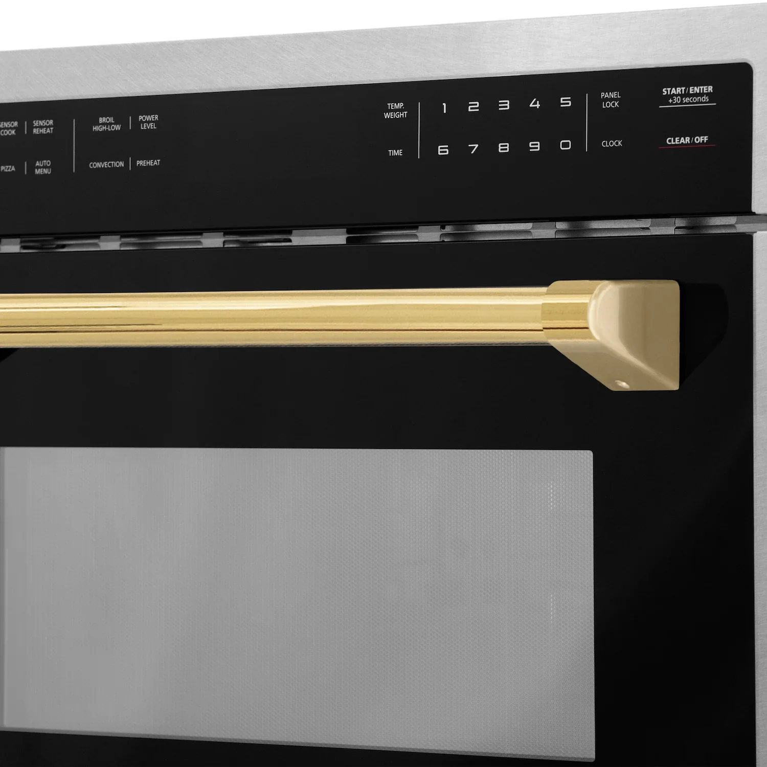 ZLINE Autograph Edition 24-Inch  Microwave Oven in Satin Stainless Steel with Gold Accents (MWOZ-24-SS-G) - Image 8