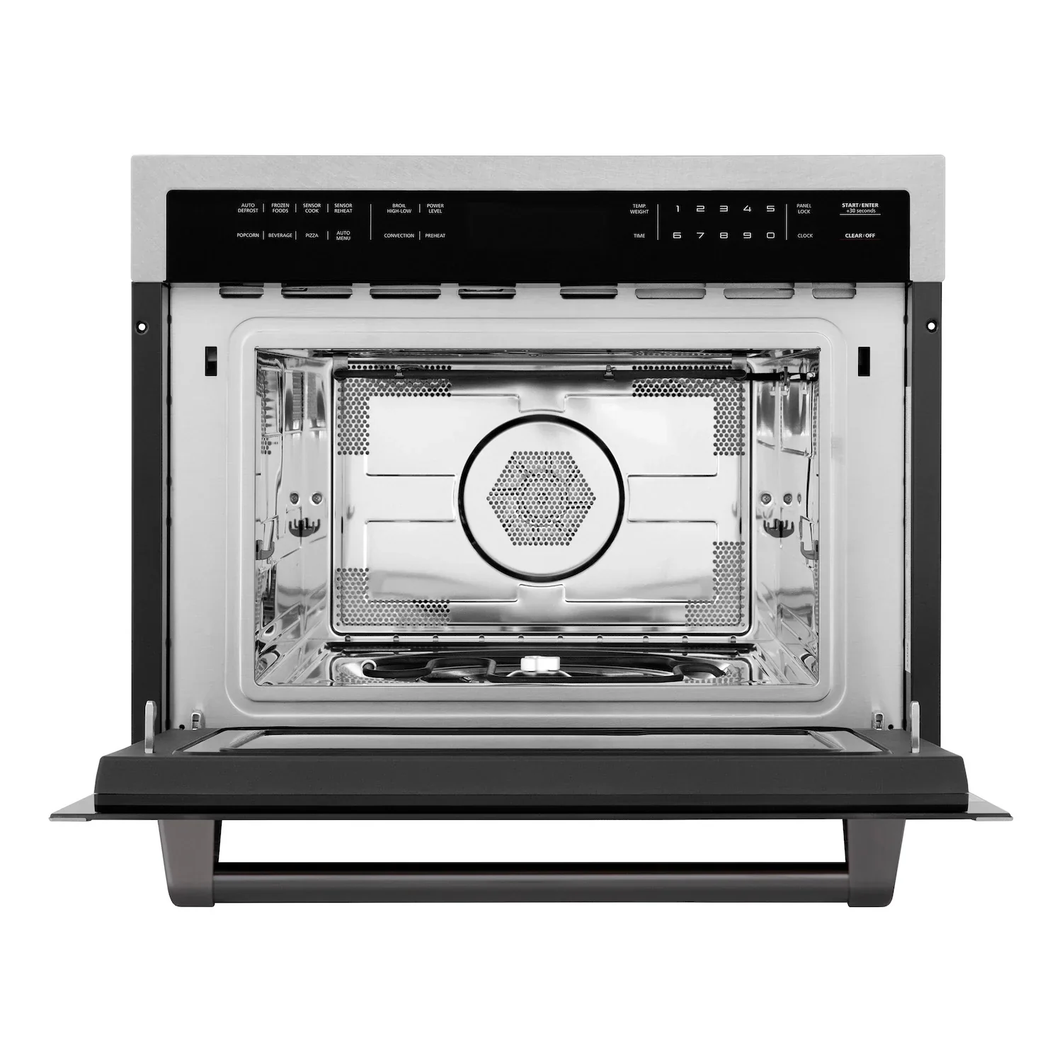 ZLINE Autograph Edition 24-Inch  Microwave Oven in Satin Stainless Steel with Matte Black Accents (MWOZ-24-SS-MB) - Image 5