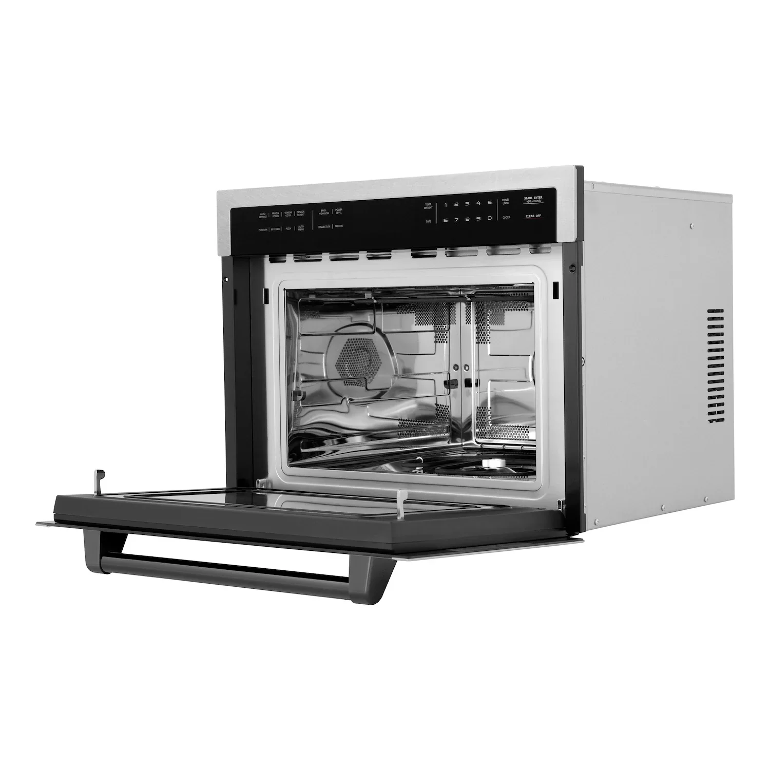 ZLINE Autograph Edition 24-Inch  Microwave Oven in Satin Stainless Steel with Matte Black Accents (MWOZ-24-SS-MB) - Image 6