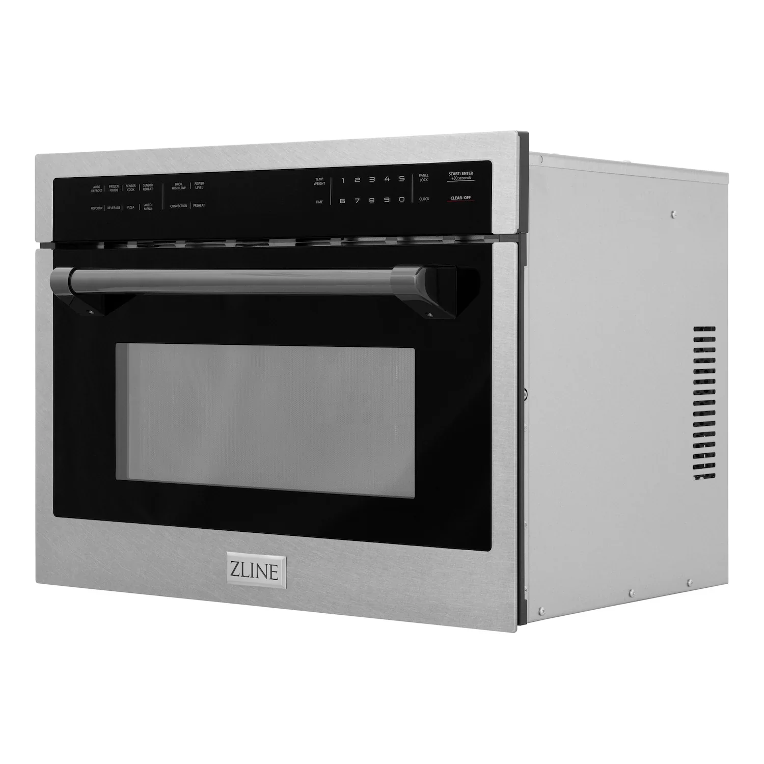 ZLINE Autograph Edition 24-Inch  Microwave Oven in Satin Stainless Steel with Matte Black Accents (MWOZ-24-SS-MB) - Image 7