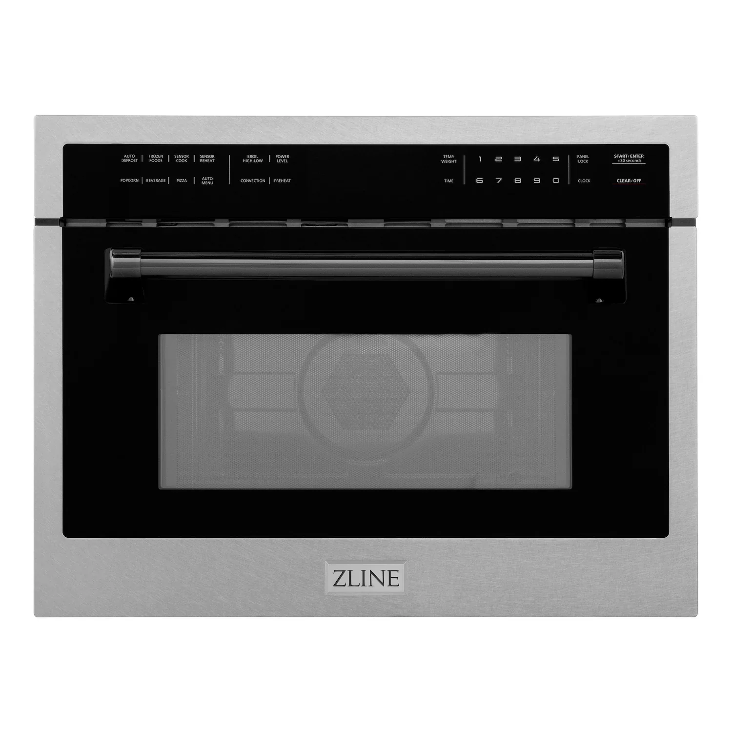 ZLINE Autograph Edition 24-Inch  Microwave Oven in Satin Stainless Steel with Matte Black Accents (MWOZ-24-SS-MB) - Image 8