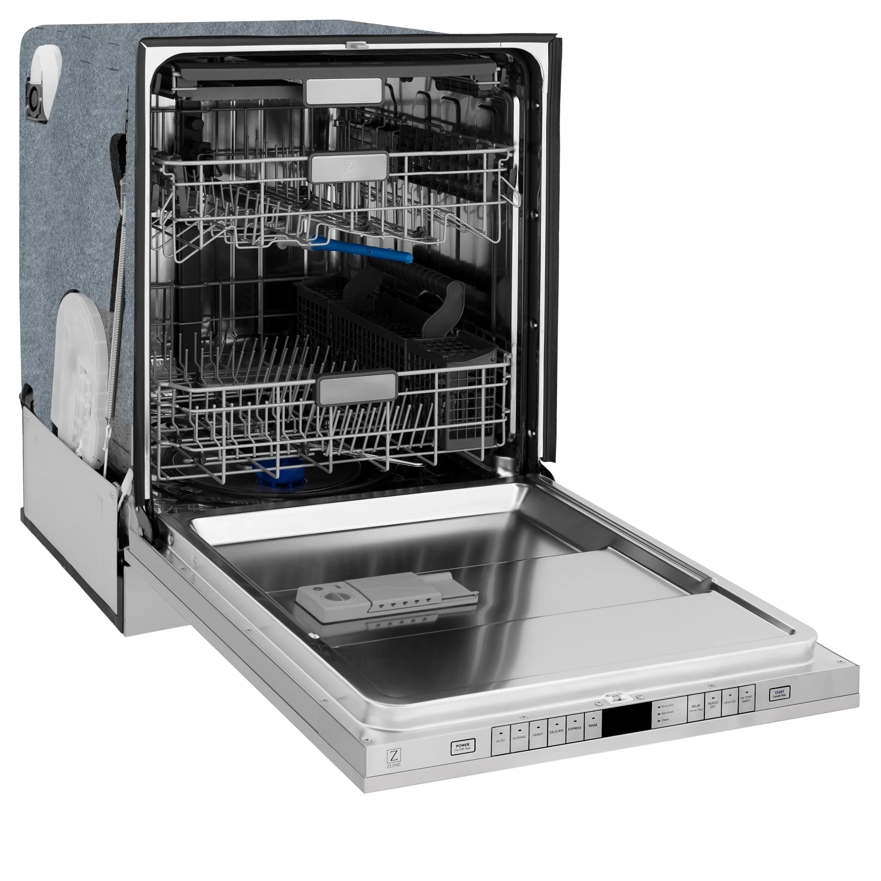 ZLINE Autograph Edition 24-Inch Monument Series 3rd Rack Top Touch Control Tall Tub Dishwasher in Custom Panel Ready with Gold Handle (DWMTZ-24-G) - Image 6