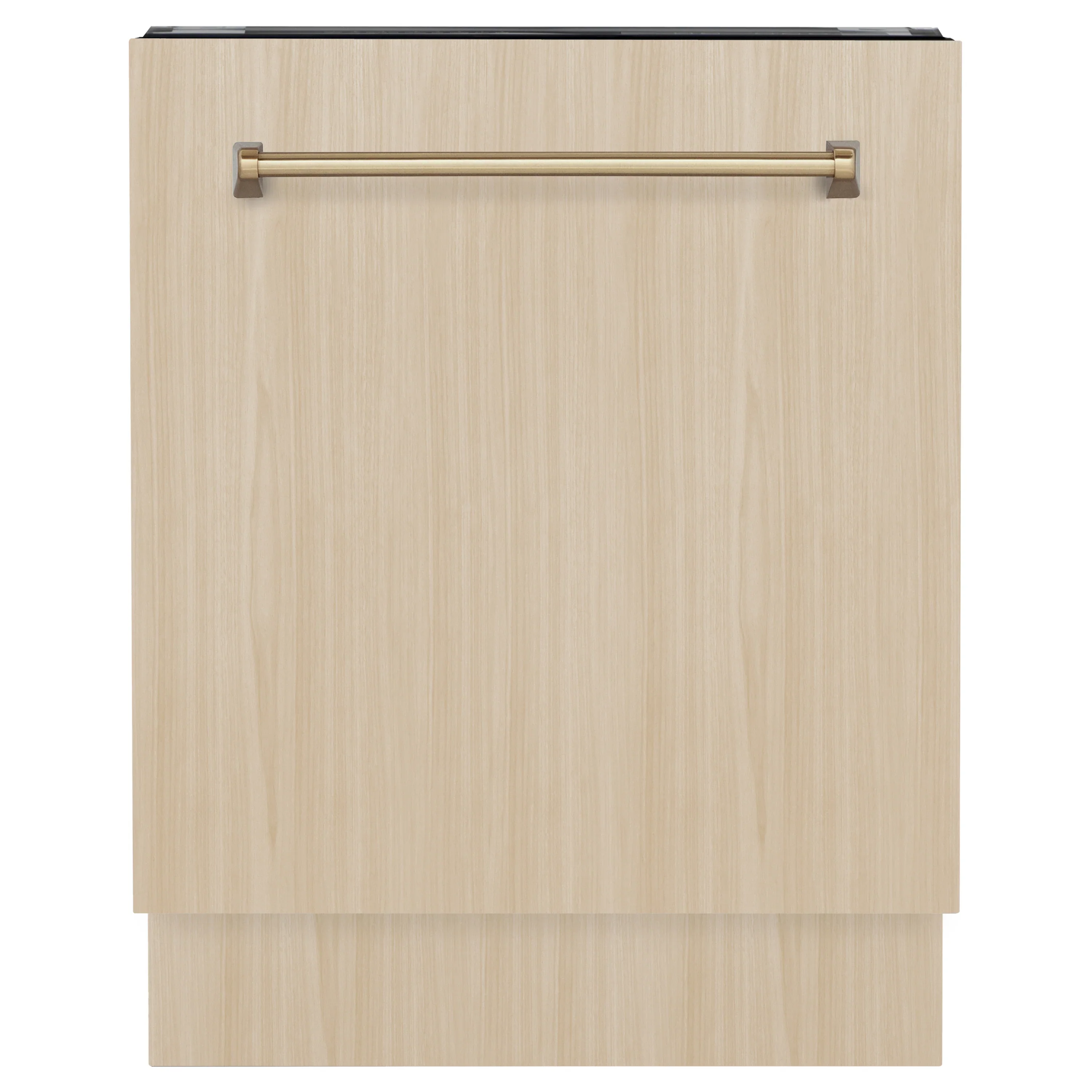 ZLINE Autograph Edition 24-Inch Tallac Series 3rd Rack Top Control Built-In Tall Tub Dishwasher in Custom Panel Ready with Champagne Bronze Handle (DWVZ-24-CB) - Image 5