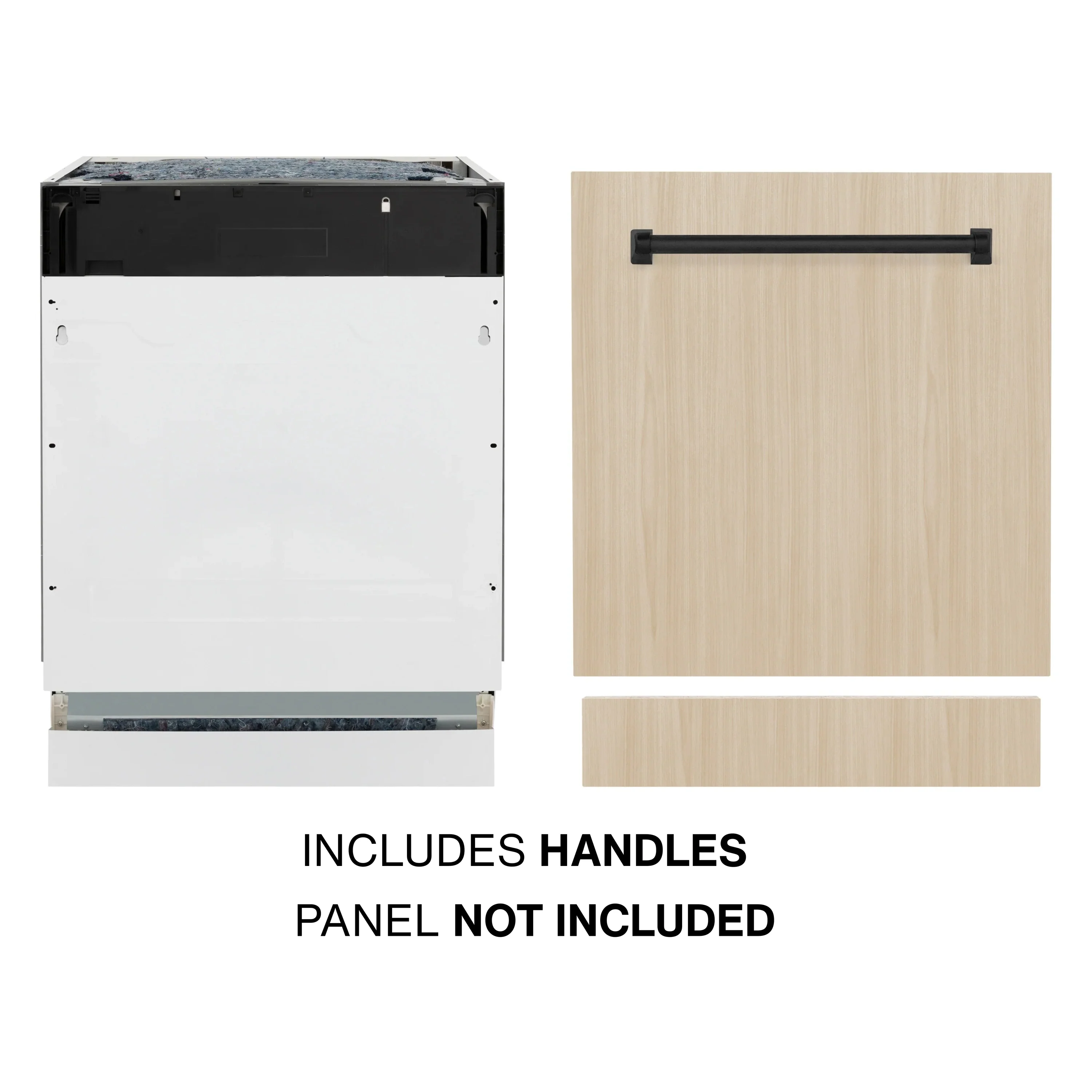 ZLINE Autograph Edition 24-Inch Tallac Series 3rd Rack Top Control Built-In Tall Tub Dishwasher in Custom Panel Ready with Matte Black Handle (DWVZ-24-MB) - Image 4