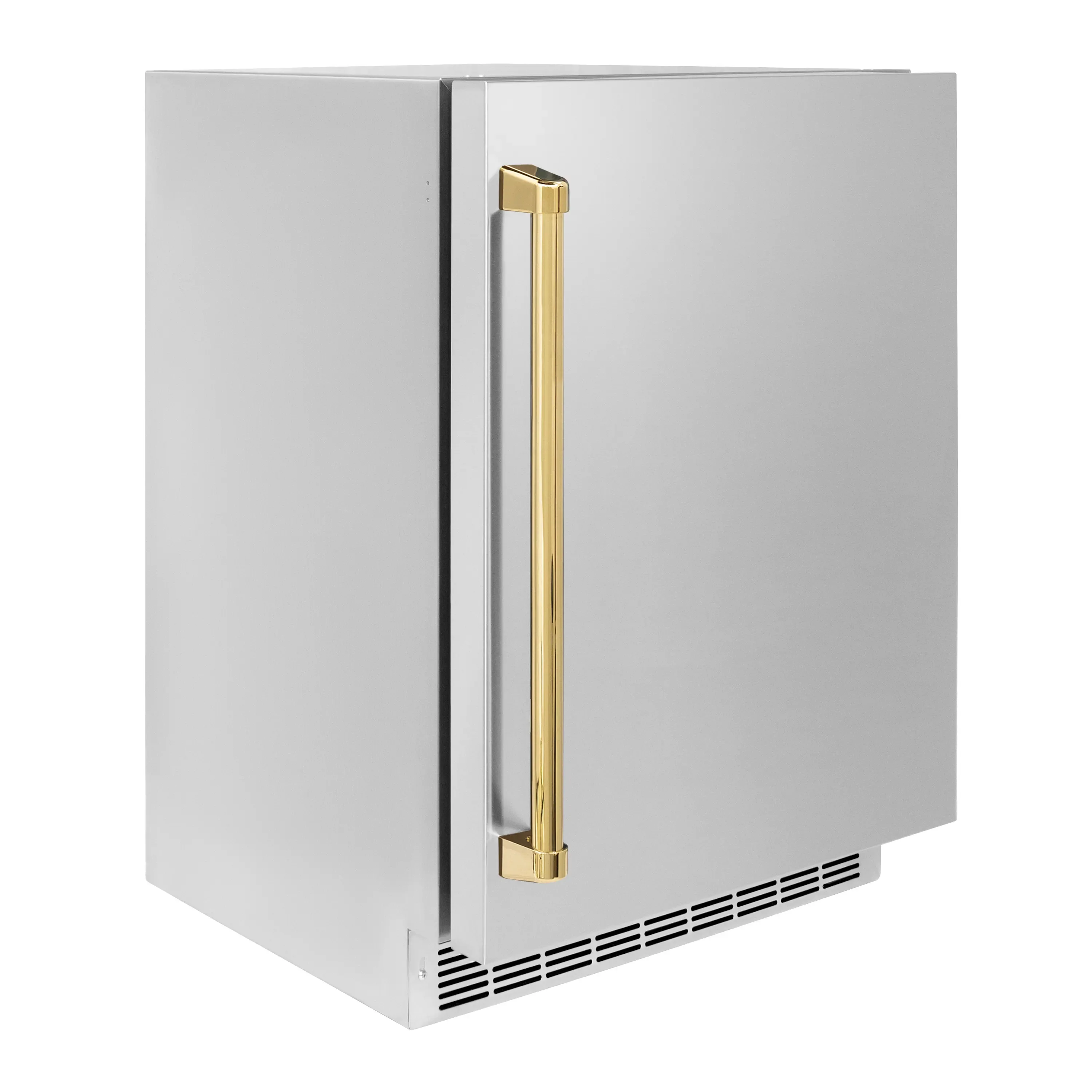 ZLINE Autograph Edition 24-Inch Touchstone 151 Can Indoor/Outdoor Beverage Fridge With Solid Stainless Steel Door And Polished Gold Handle (RBSOZ-ST-24-G) - Image 3